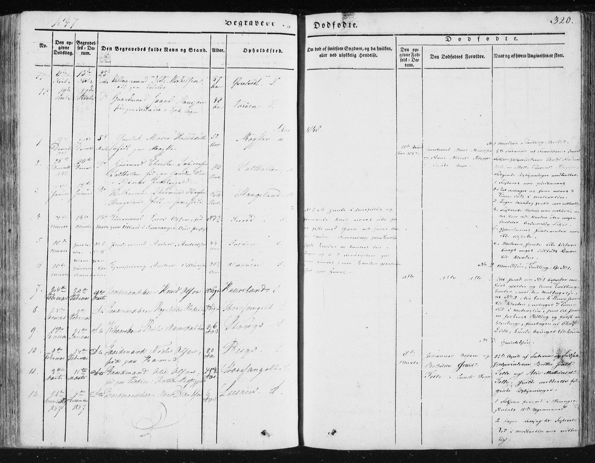 Sund sokneprestembete, SAB/A-99930: Parish register (official) no. A 13, 1835-1849, p. 320
