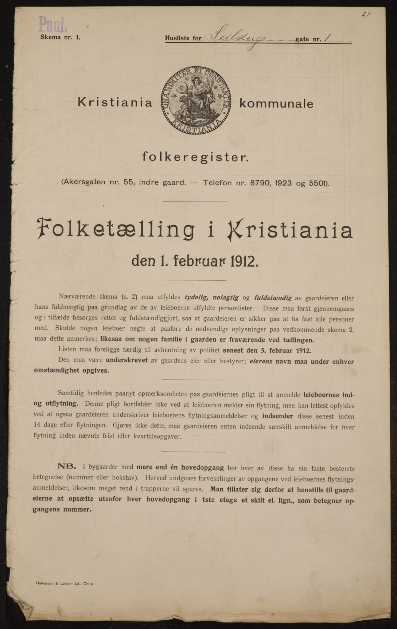 OBA, Municipal Census 1912 for Kristiania, 1912, p. 94018