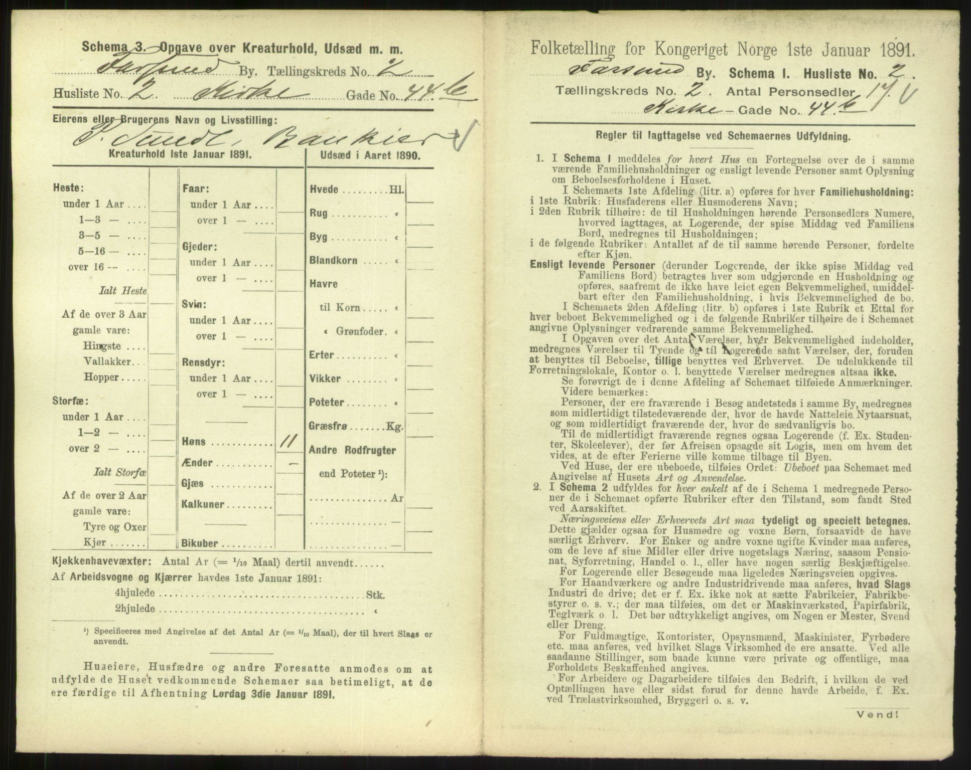 RA, 1891 census for 1003 Farsund, 1891, p. 130