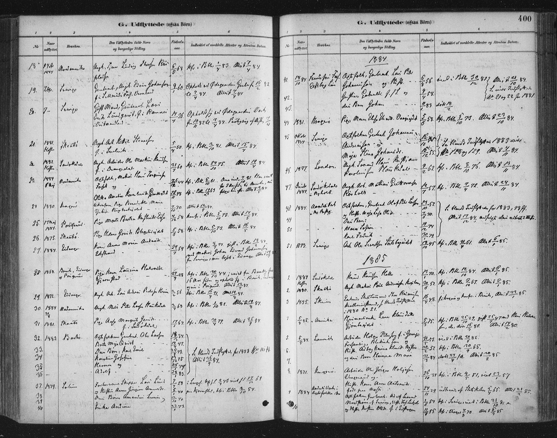 Bamble kirkebøker, AV/SAKO-A-253/F/Fa/L0007: Parish register (official) no. I 7, 1878-1888, p. 400