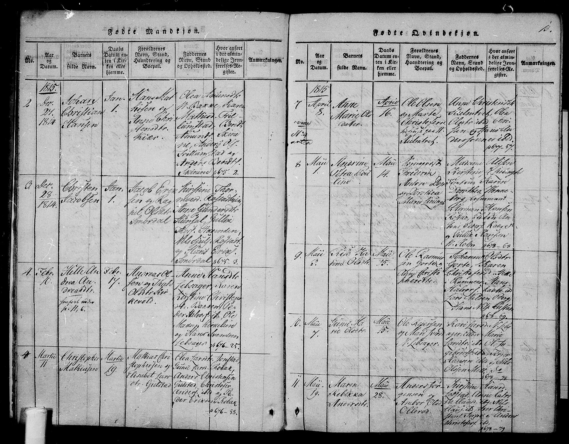 Våle kirkebøker, AV/SAKO-A-334/F/Fa/L0007: Parish register (official) no. I 7, 1814-1824, p. 12-13