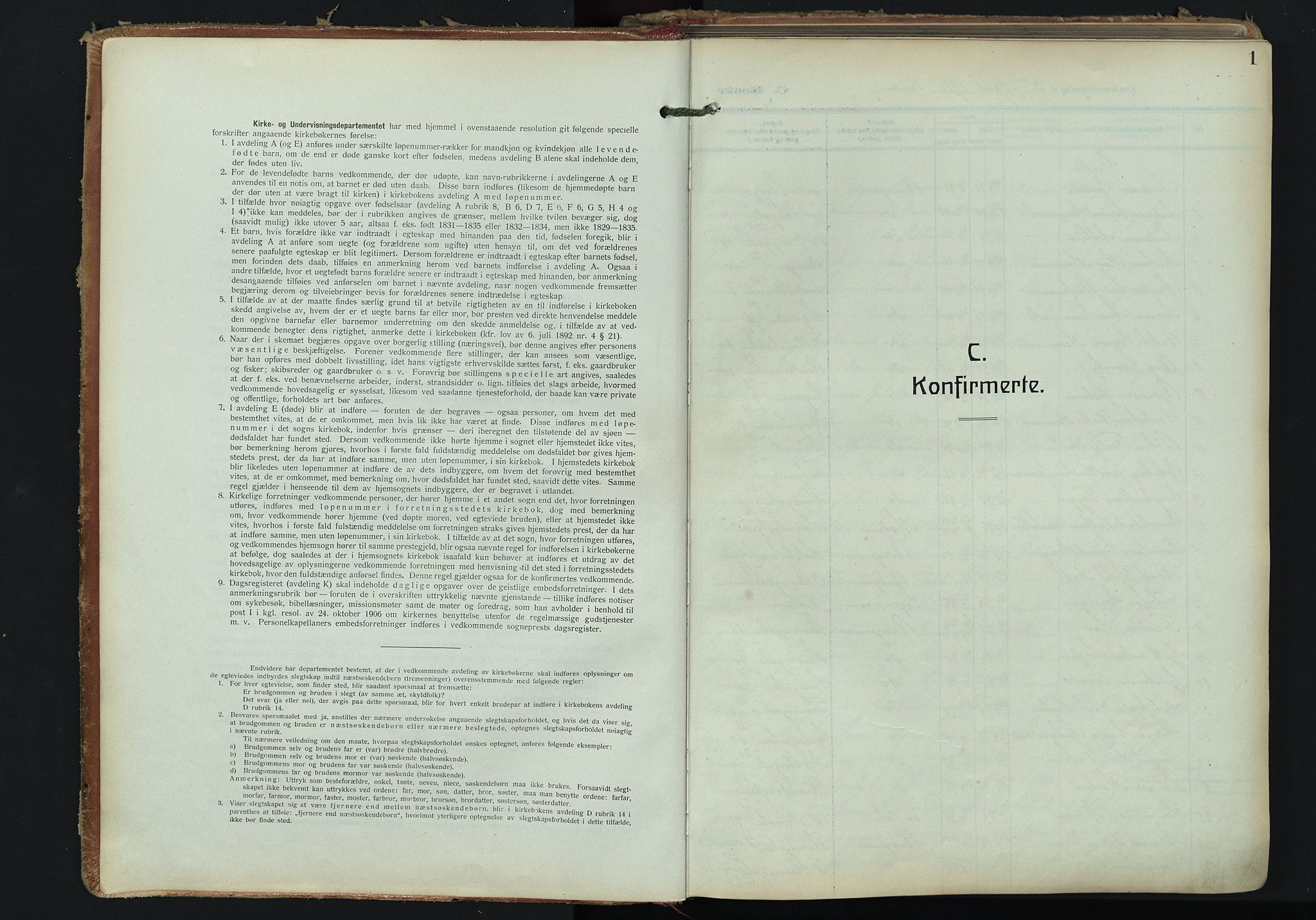 Bragernes kirkebøker, SAKO/A-6/F/Fc/L0008: Parish register (official) no. III 8, 1909-1921, p. 1