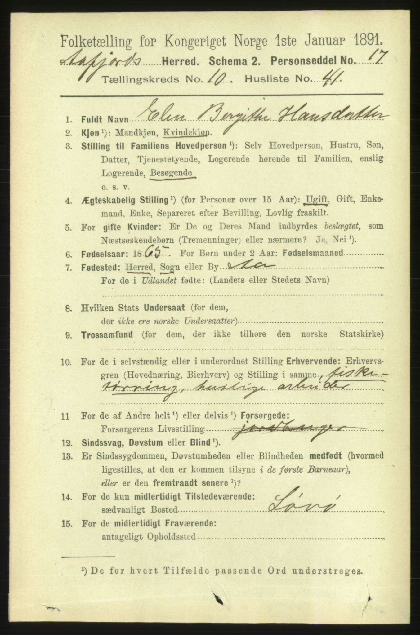 RA, 1891 census for 1630 Åfjord, 1891, p. 3245