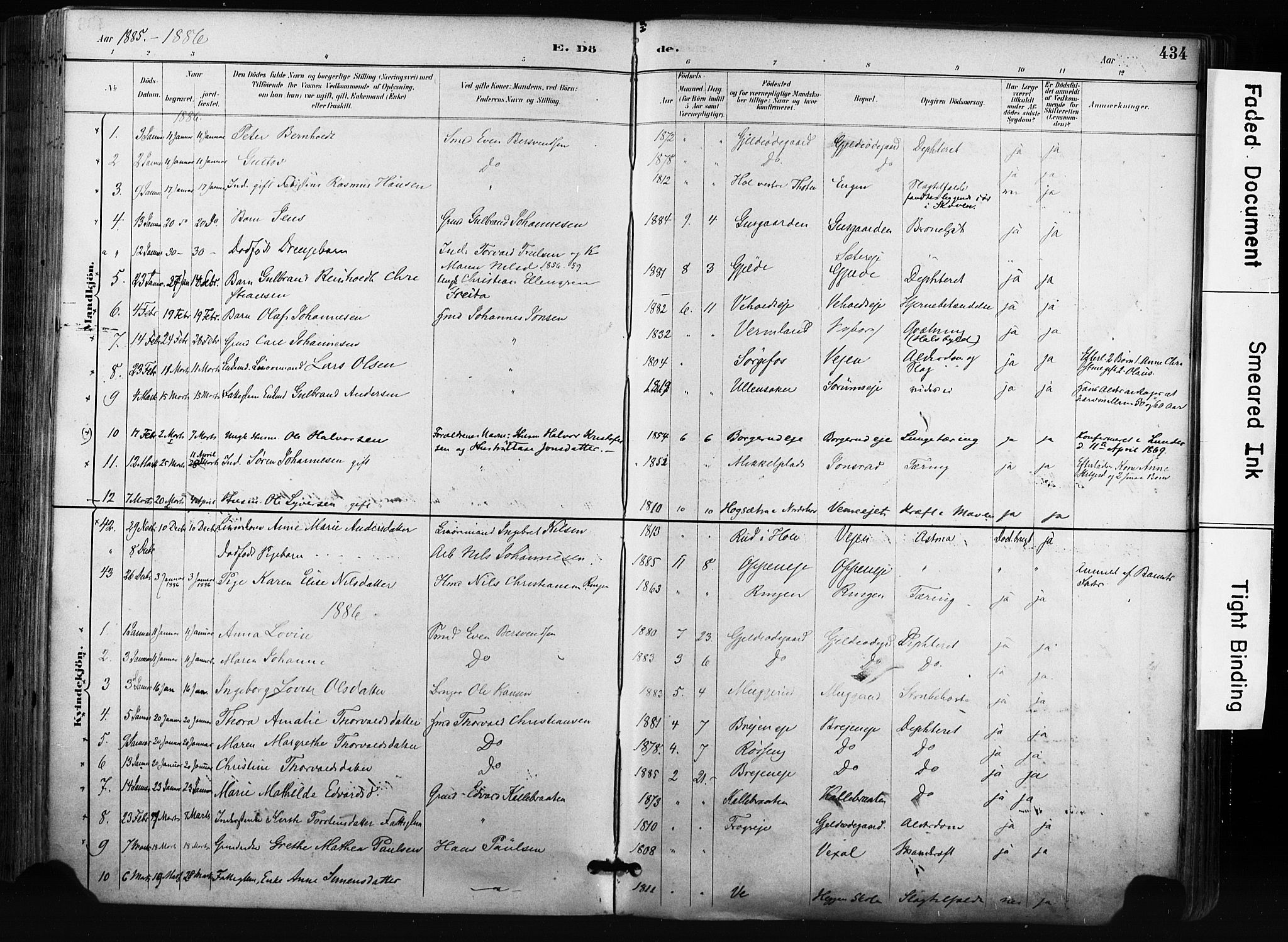 Norderhov kirkebøker, AV/SAKO-A-237/F/Fa/L0016: Parish register (official) no. 16, 1885-1902, p. 434