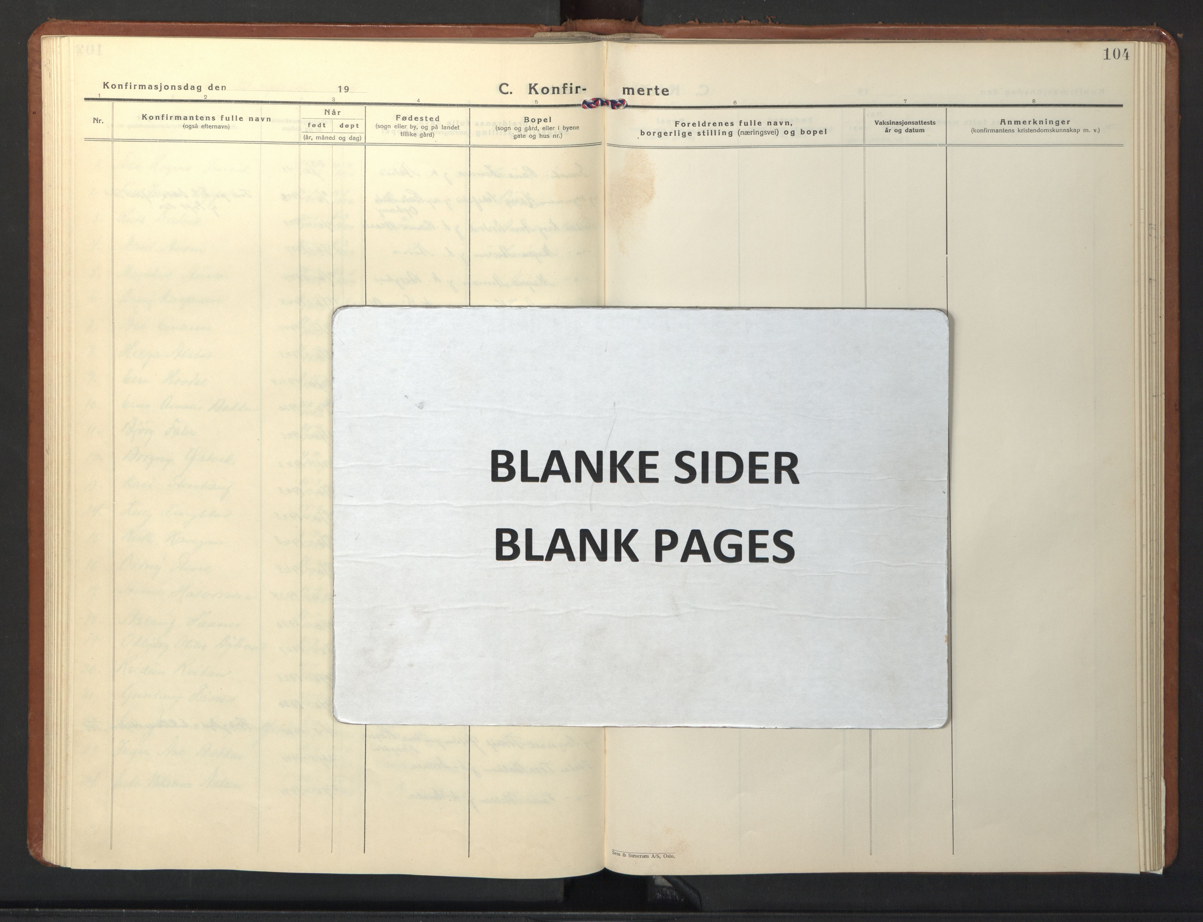 Ministerialprotokoller, klokkerbøker og fødselsregistre - Nord-Trøndelag, SAT/A-1458/713/L0125: Parish register (copy) no. 713C02, 1931-1941, p. 104