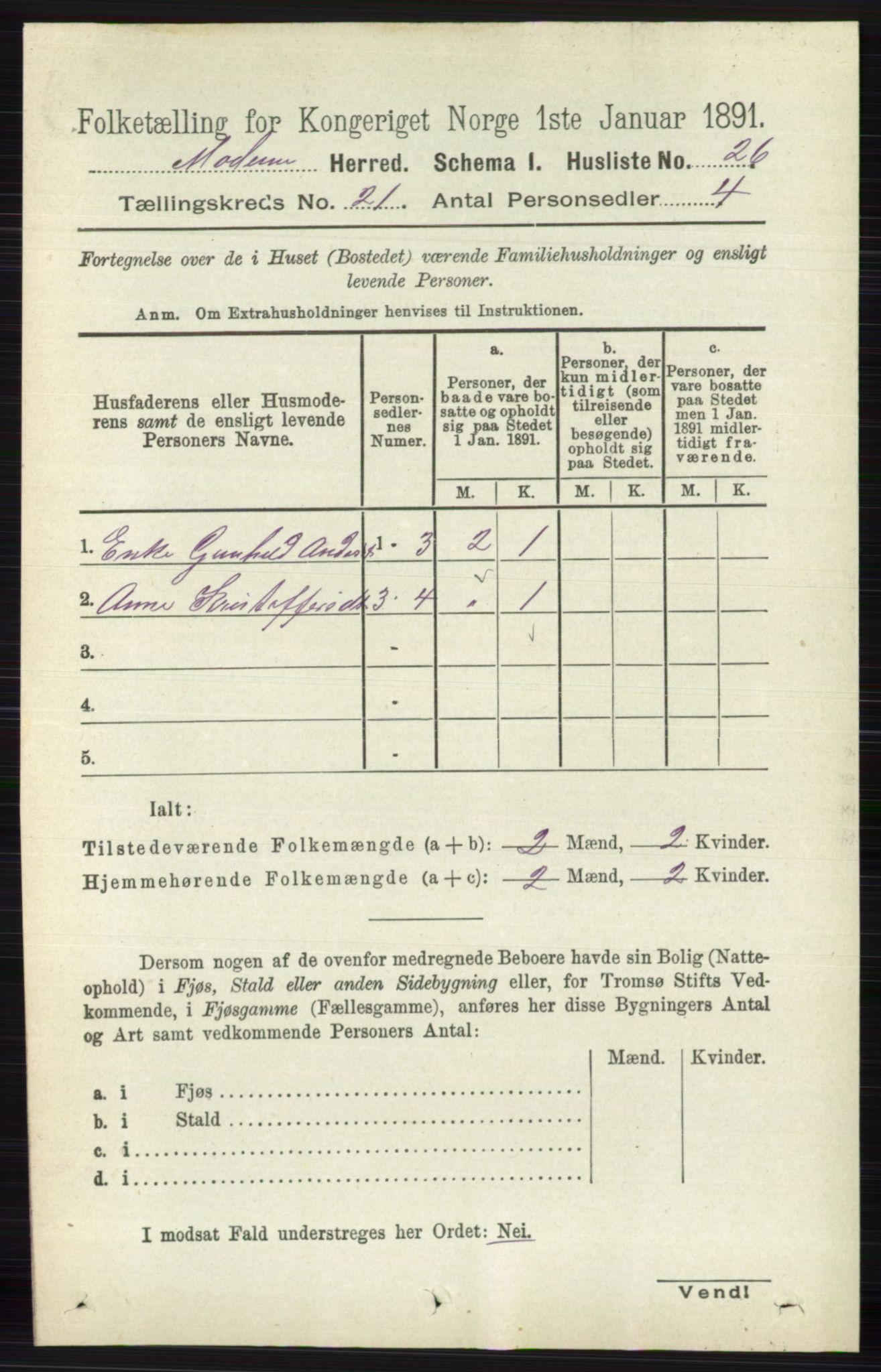 RA, 1891 census for 0623 Modum, 1891, p. 8089