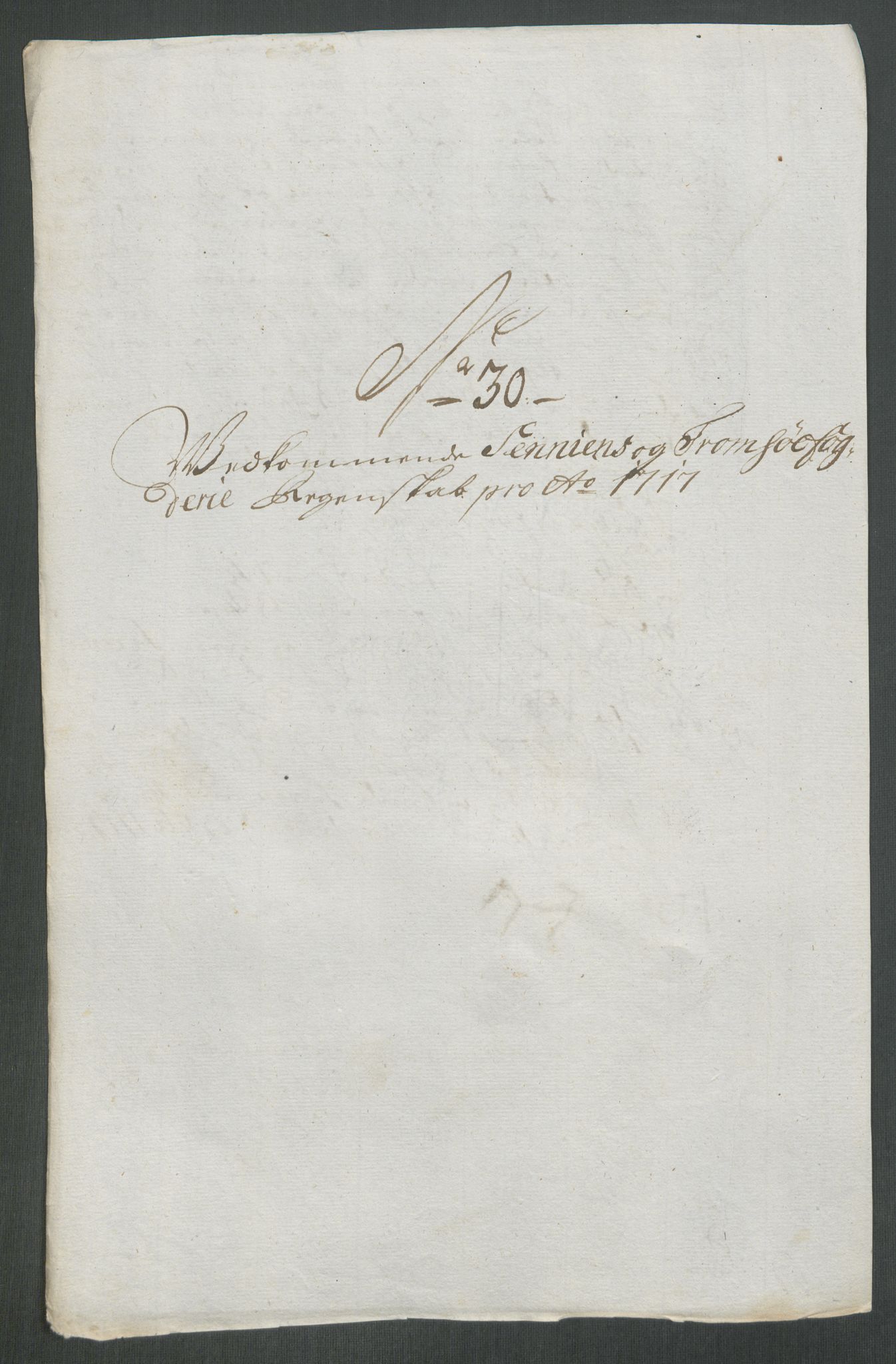 Rentekammeret inntil 1814, Reviderte regnskaper, Fogderegnskap, AV/RA-EA-4092/R68/L4763: Fogderegnskap Senja og Troms, 1717, p. 255