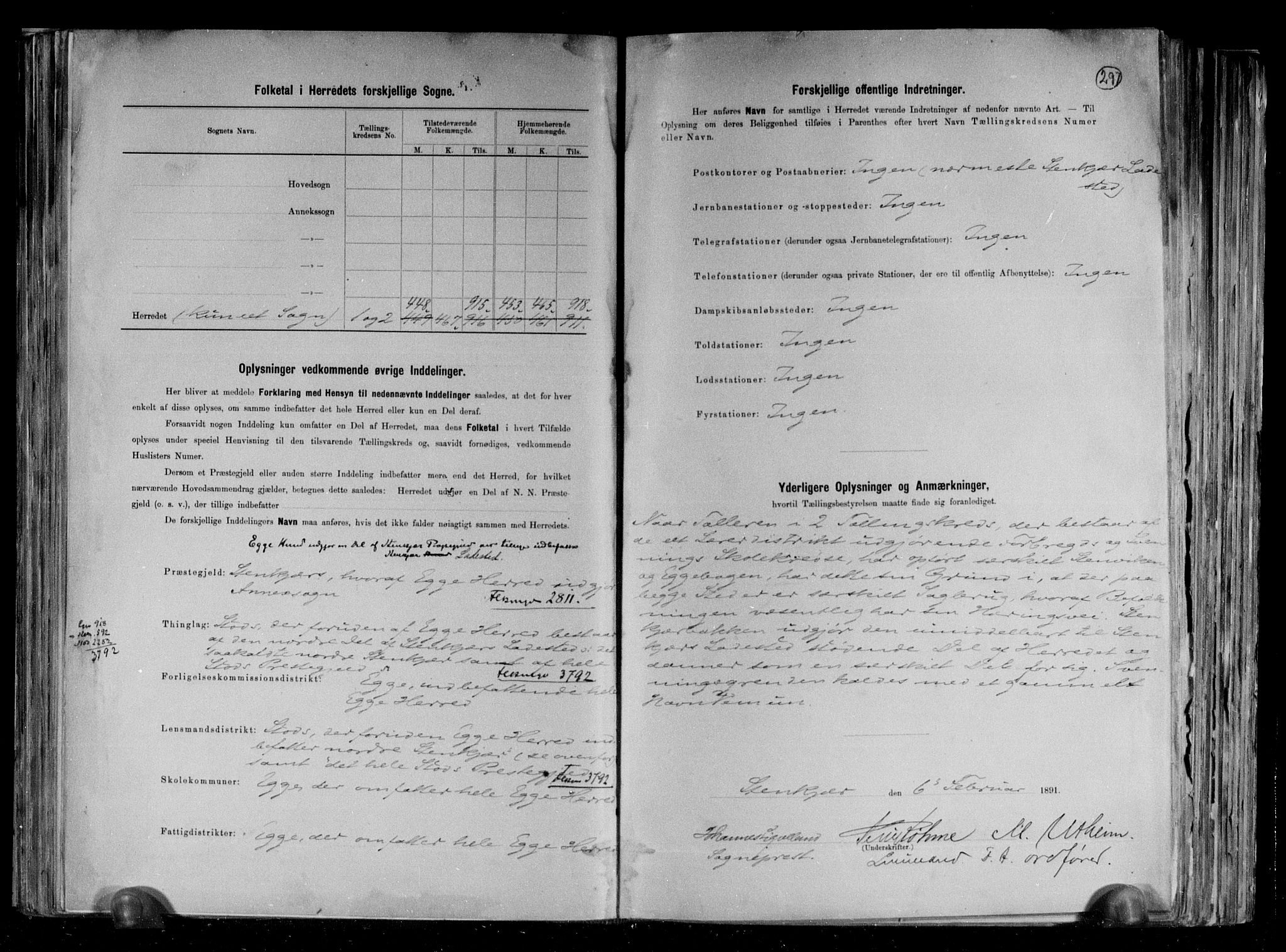 RA, 1891 census for 1733 Egge, 1891, p. 3