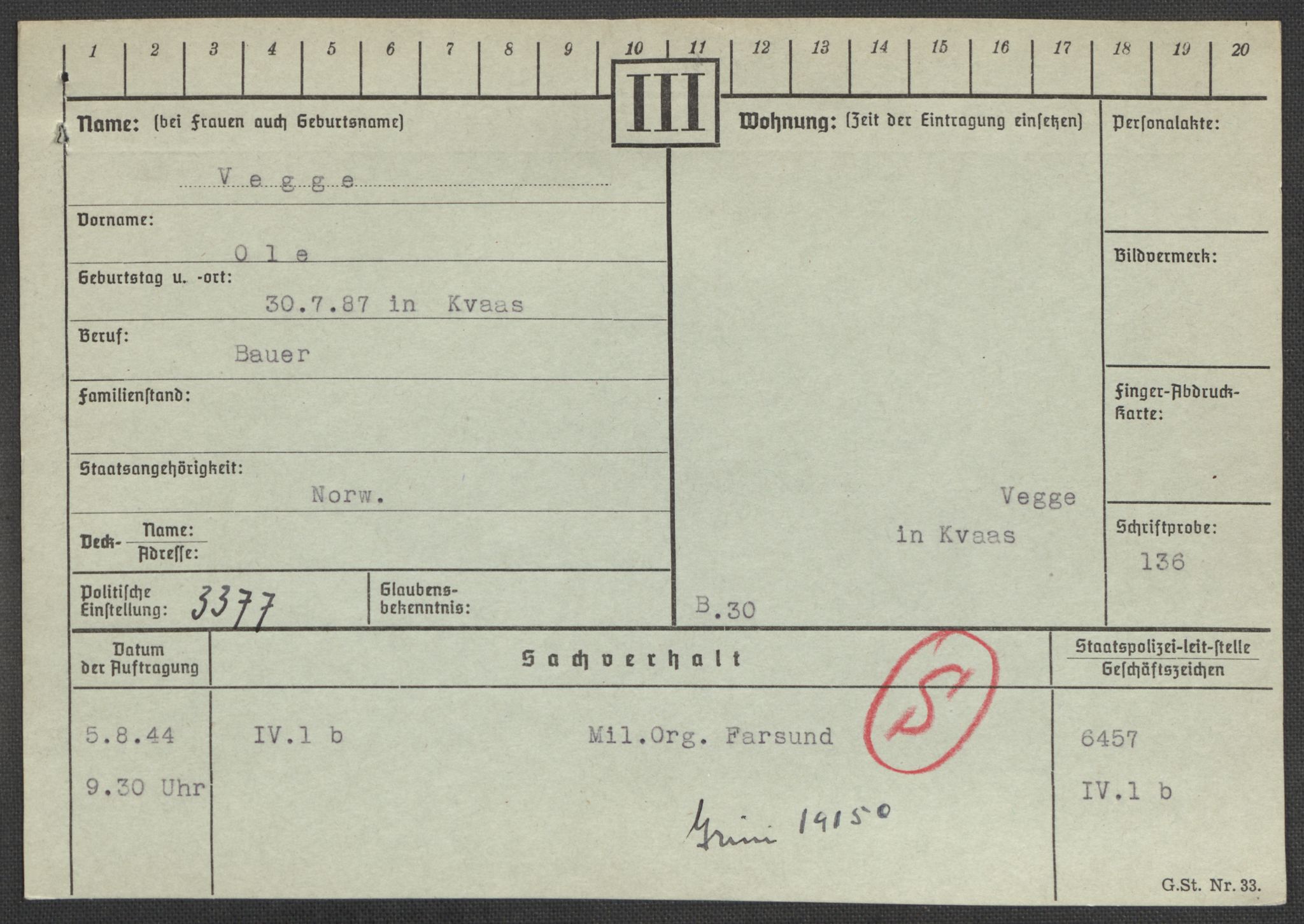 Befehlshaber der Sicherheitspolizei und des SD, AV/RA-RAFA-5969/E/Ea/Eaa/L0010: Register over norske fanger i Møllergata 19: Sø-Å, 1940-1945, p. 718