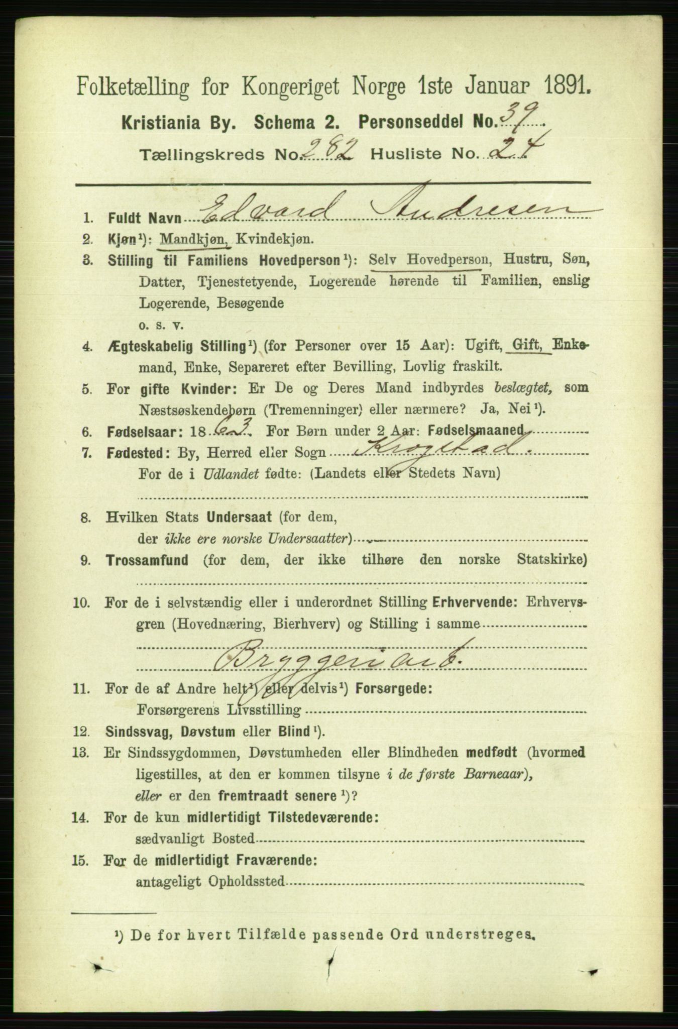 RA, 1891 census for 0301 Kristiania, 1891, p. 172515