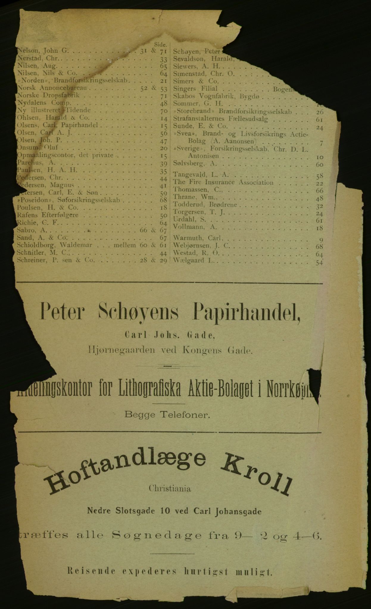 Kristiania/Oslo adressebok, PUBL/-, 1883