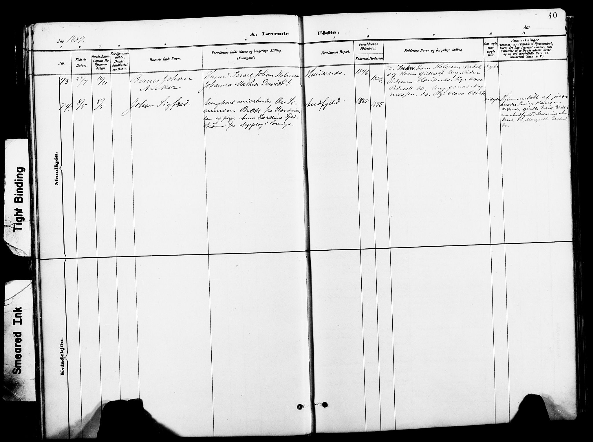 Ministerialprotokoller, klokkerbøker og fødselsregistre - Nordland, SAT/A-1459/827/L0421: Parish register (copy) no. 827C10, 1887-1906, p. 40