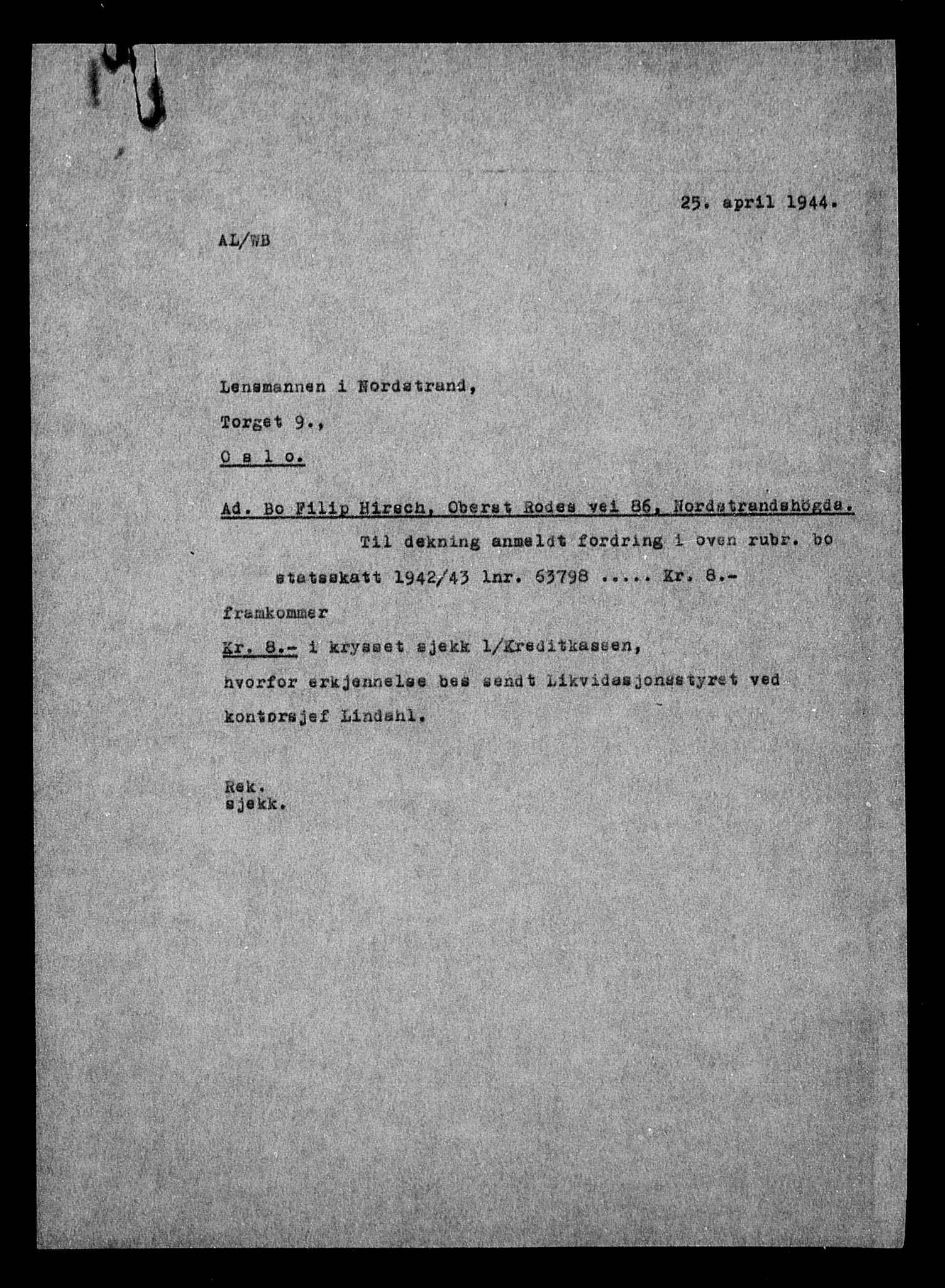 Justisdepartementet, Tilbakeføringskontoret for inndratte formuer, AV/RA-S-1564/H/Hc/Hcc/L0943: --, 1945-1947, p. 471