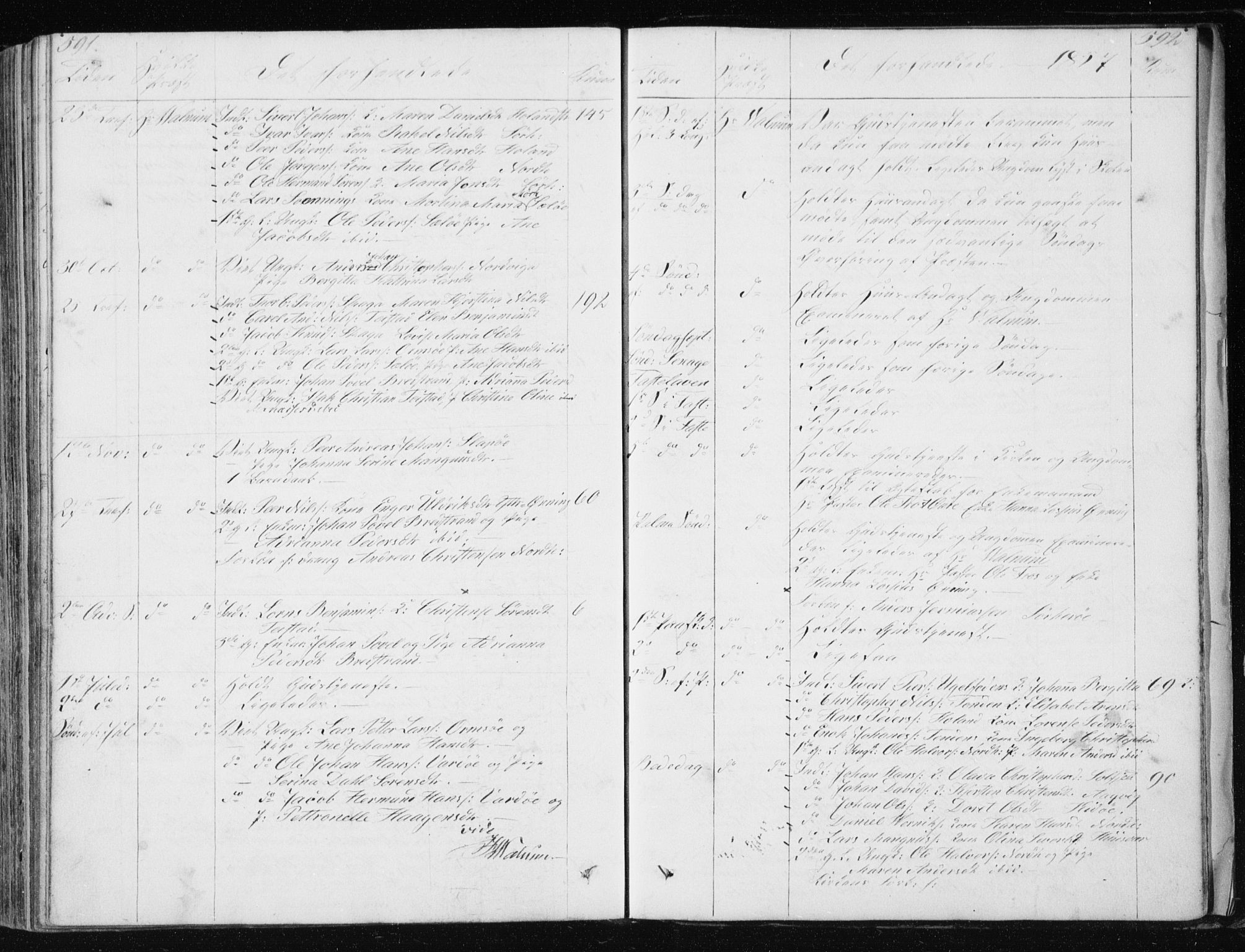 Ministerialprotokoller, klokkerbøker og fødselsregistre - Nordland, SAT/A-1459/834/L0511: Parish register (copy) no. 834C02, 1848-1862, p. 591-592