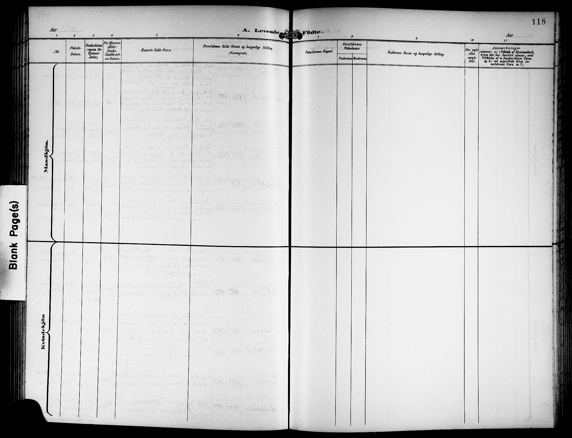 Hamre sokneprestembete, SAB/A-75501/H/Ha/Hab: Parish register (copy) no. B 4, 1898-1919, p. 118