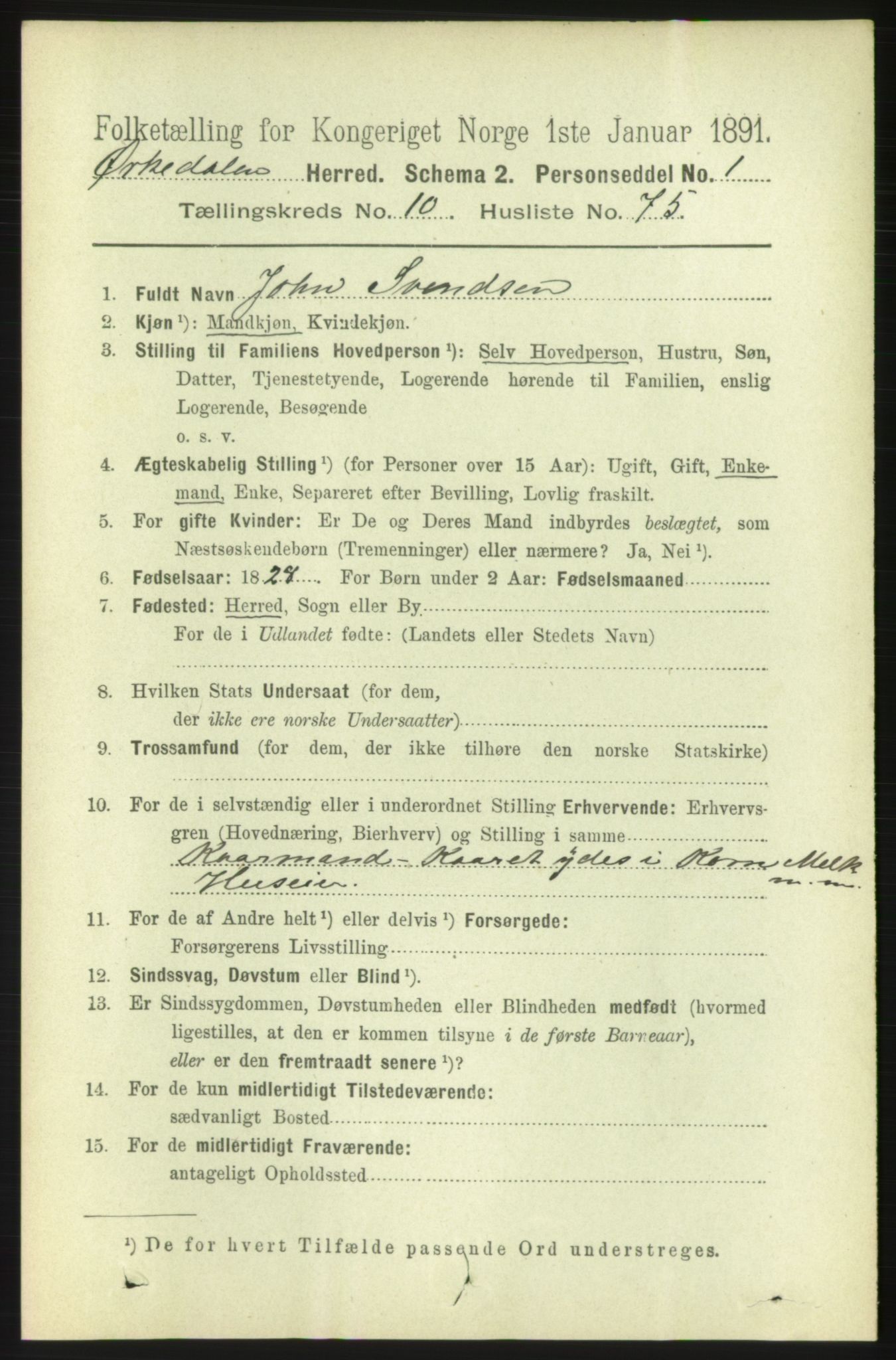 RA, 1891 census for 1638 Orkdal, 1891, p. 5063