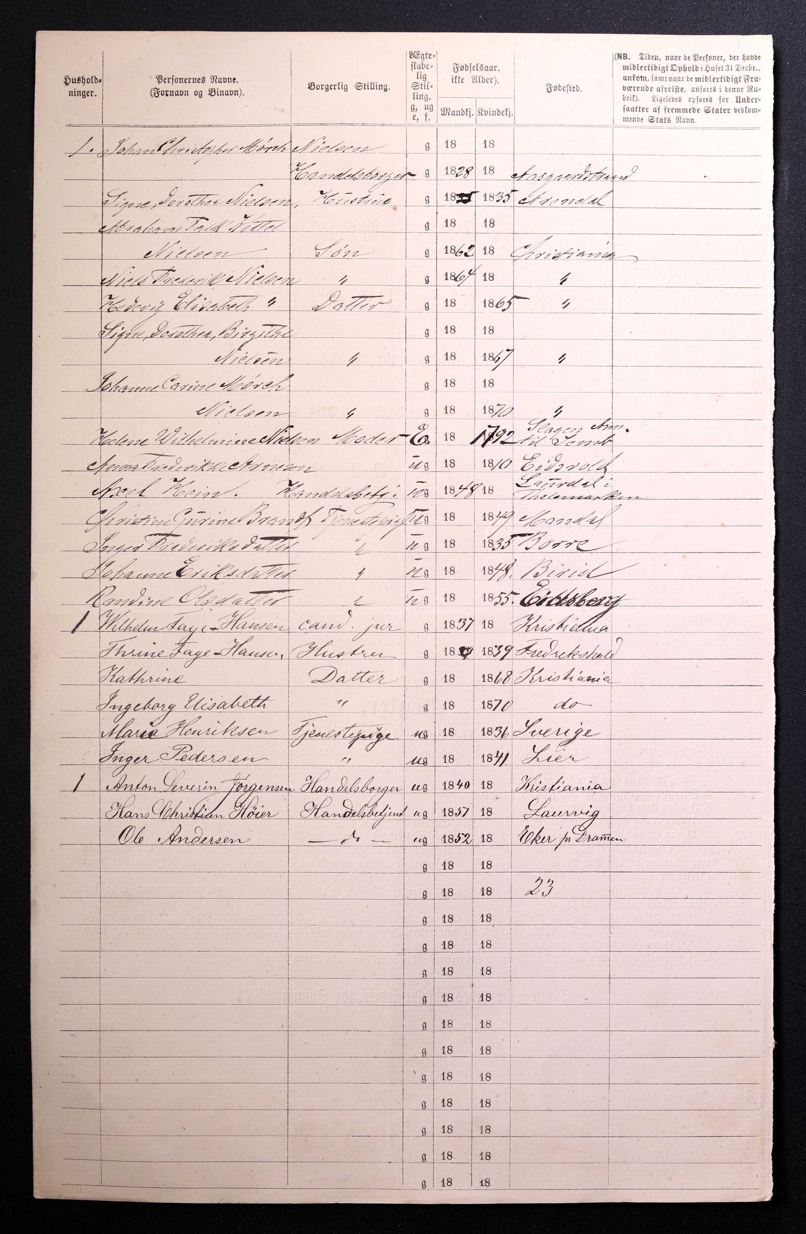 RA, 1870 census for 0301 Kristiania, 1870, p. 1277