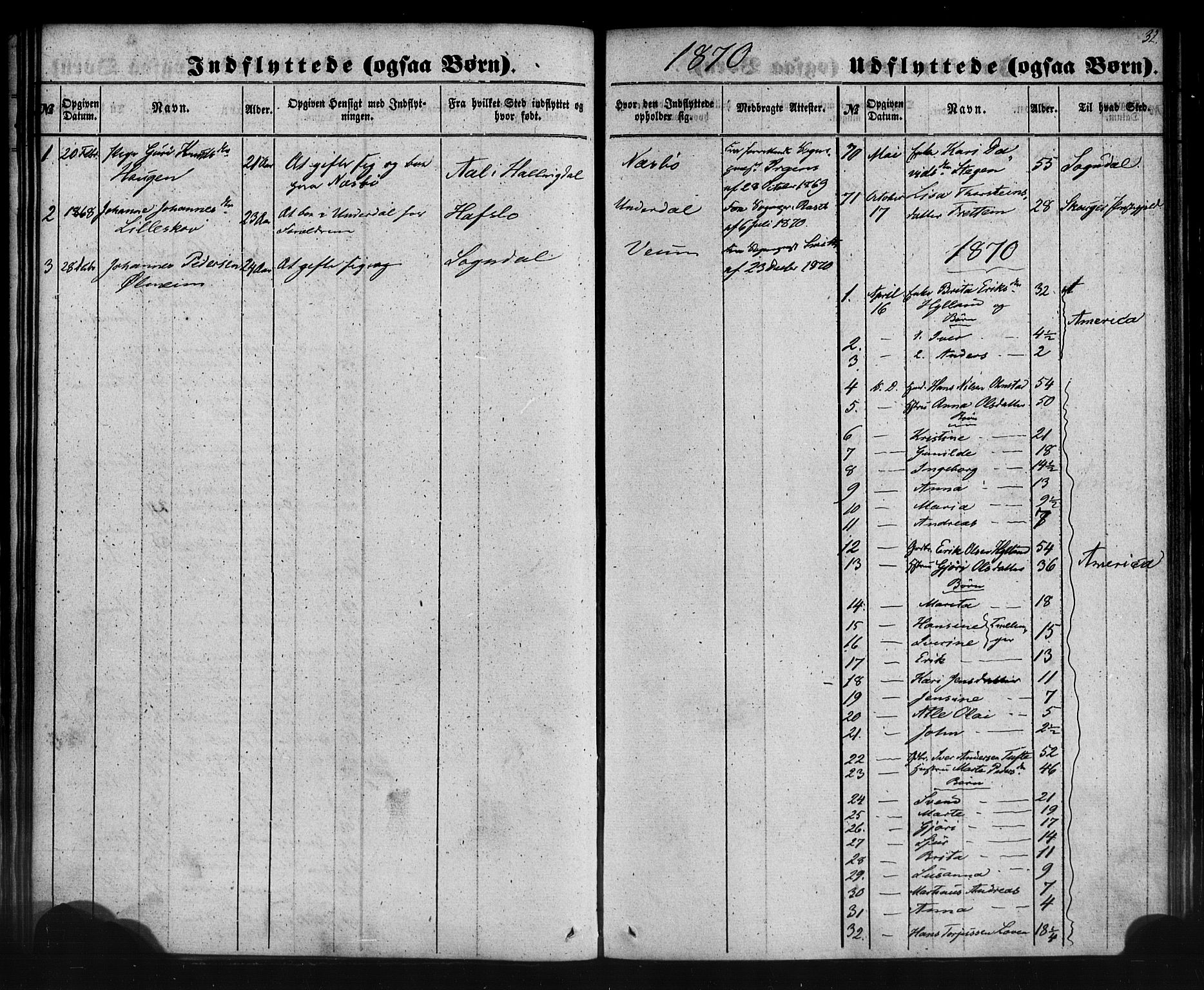 Aurland sokneprestembete, SAB/A-99937/H/Ha/Haa/L0012: Parish register (official) no. A 12, 1858-1879, p. 32