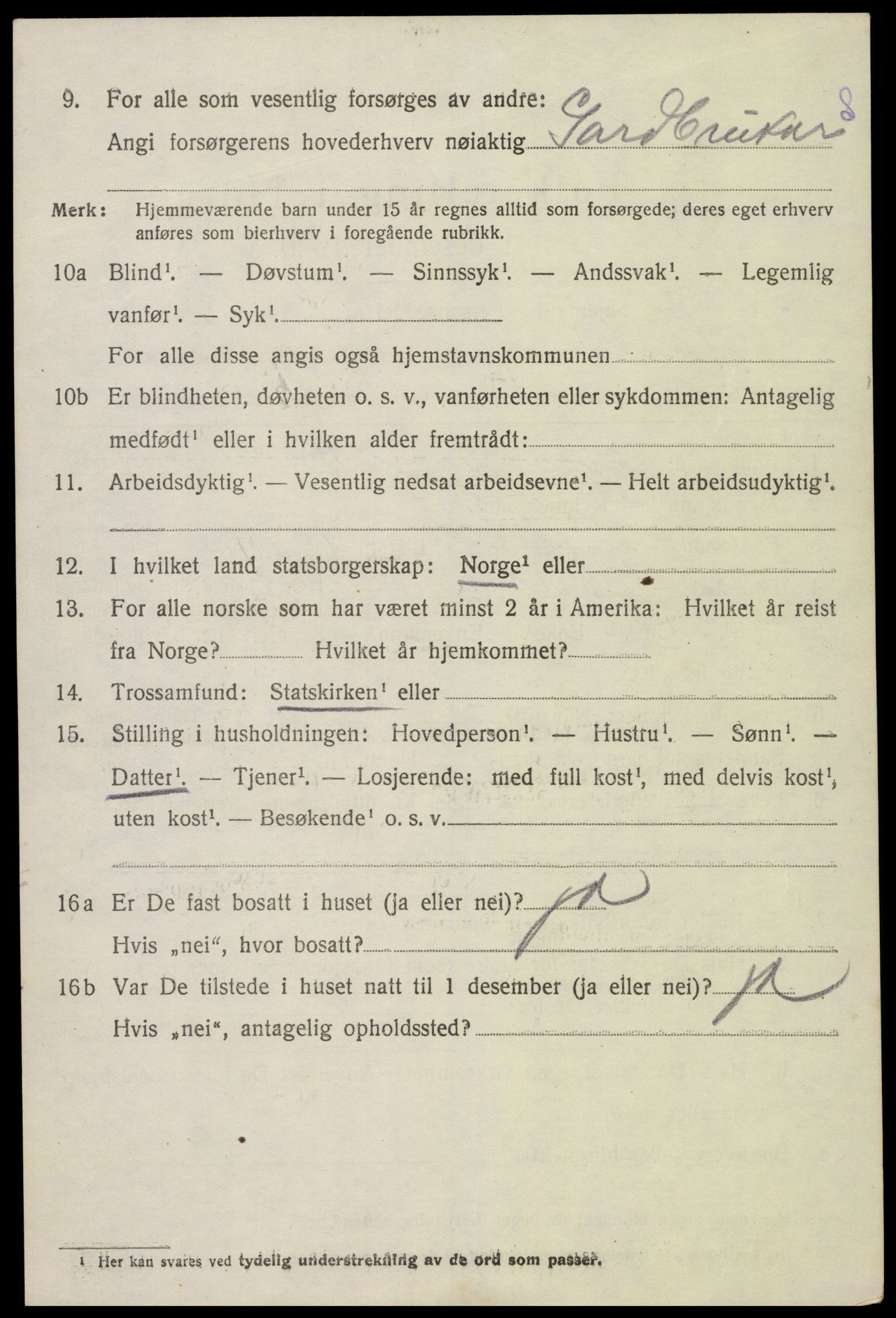 SAK, 1920 census for Hornnes, 1920, p. 3234