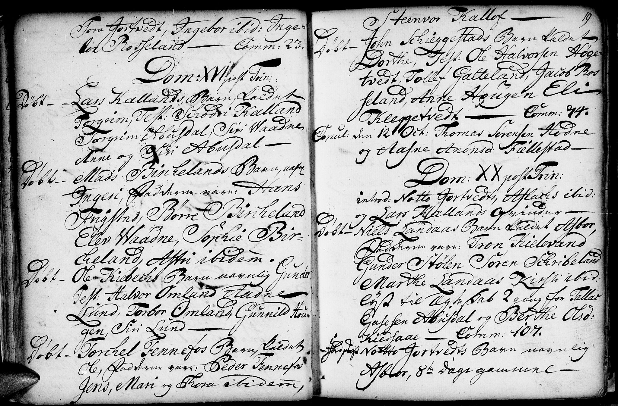 Evje sokneprestkontor, AV/SAK-1111-0008/F/Fa/Fab/L0002: Parish register (official) no. A 2, 1765-1816, p. 19