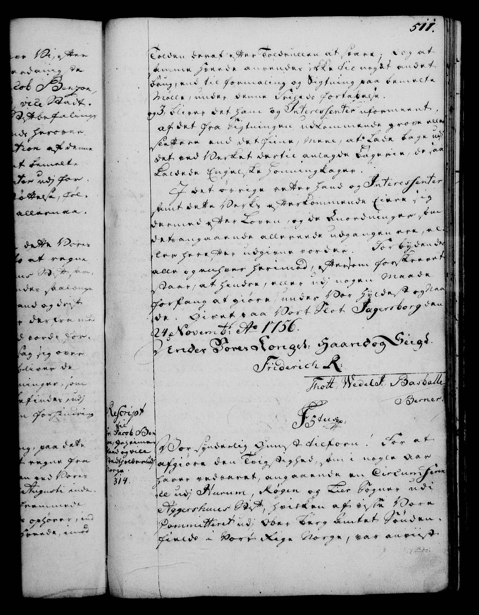 Rentekammeret, Kammerkanselliet, RA/EA-3111/G/Gg/Gga/L0006: Norsk ekspedisjonsprotokoll med register (merket RK 53.6), 1749-1759, p. 511