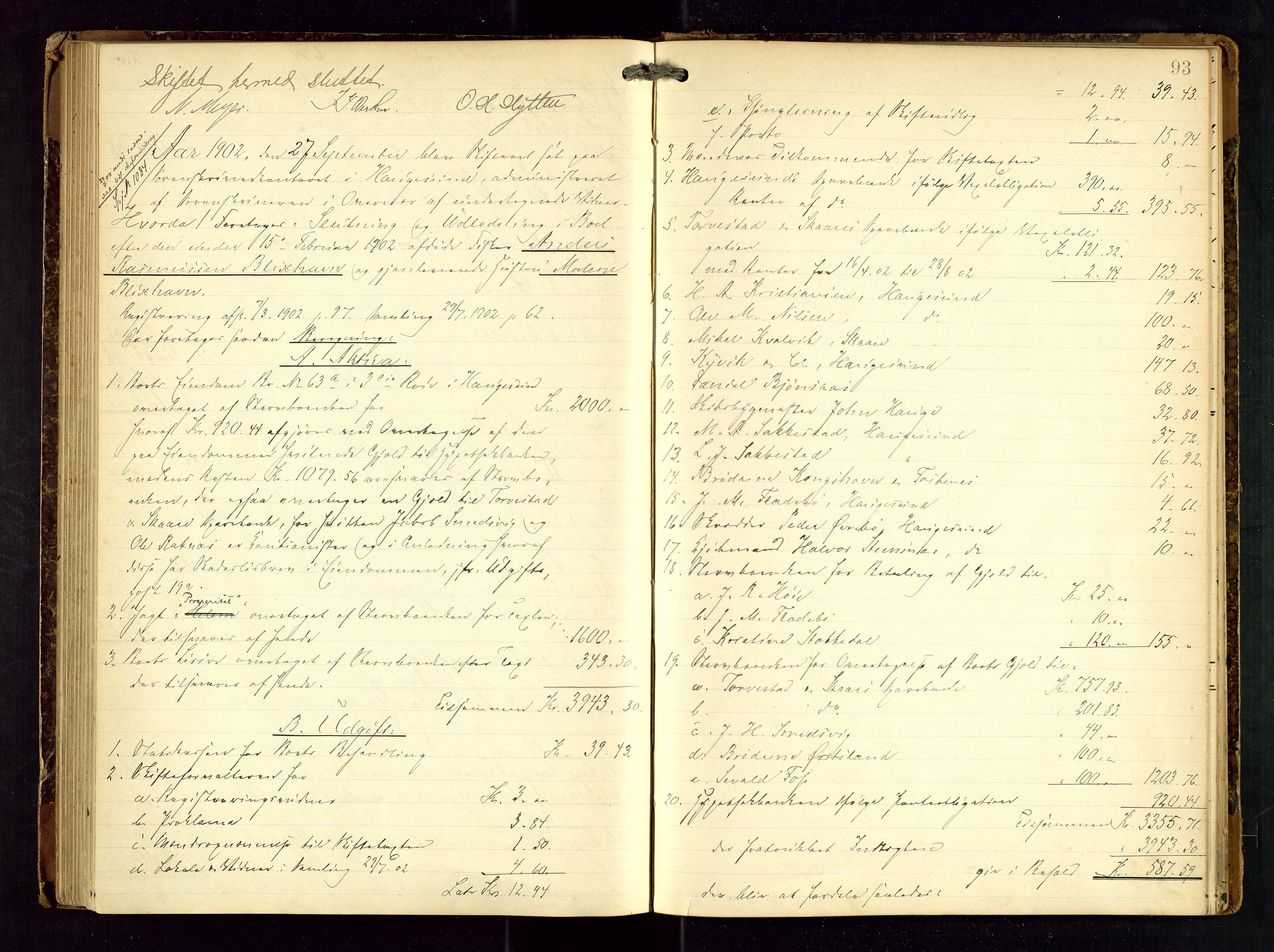 Haugesund tingrett, AV/SAST-A-101415/01/IV/IVD/L0001: Skifteutlodningsprotokoll, med register, 1897-1904, p. 92b-93a