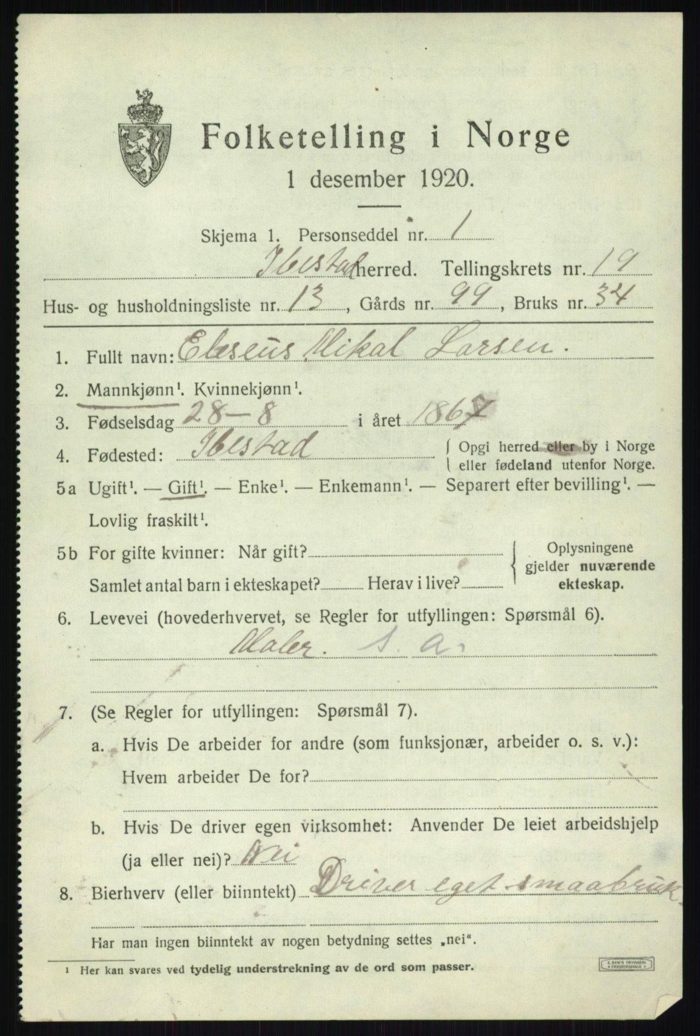 SATØ, 1920 census for Ibestad, 1920, p. 10837