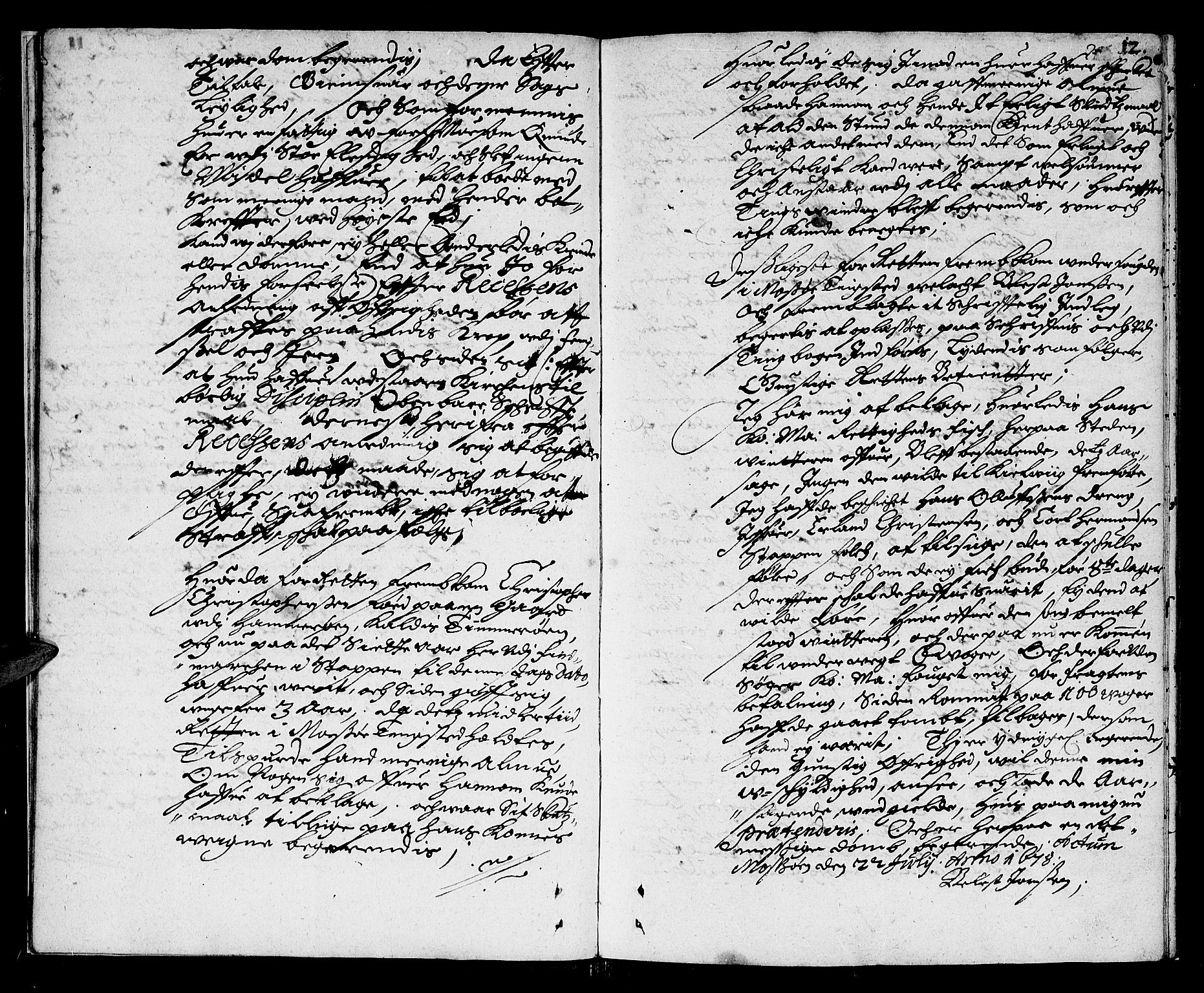 Finnmark sorenskriveri, AV/SATØ-S-0053/F/Fa/L0016: Justisprotokoller, 1678-1679, p. 11b-12a