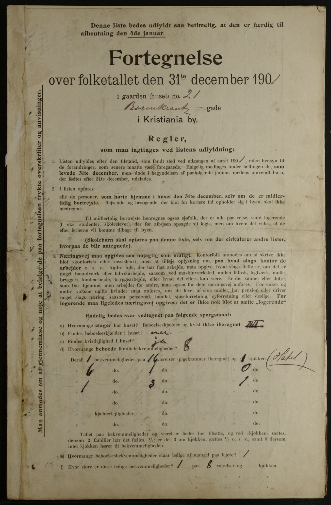 OBA, Municipal Census 1901 for Kristiania, 1901, p. 12890