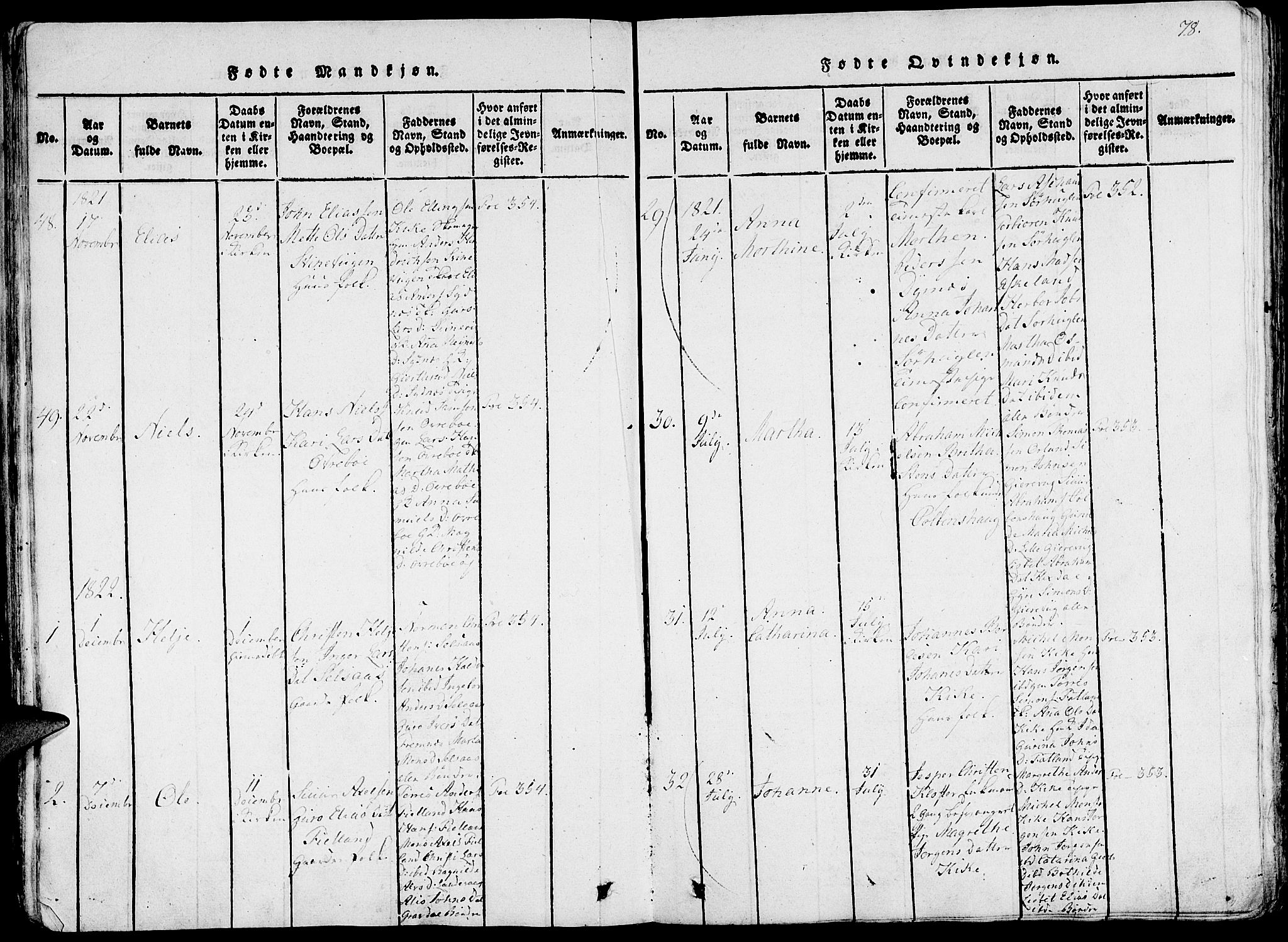 Fjelberg sokneprestembete, AV/SAB-A-75201/H/Haa: Parish register (official) no. A 4, 1816-1822, p. 78