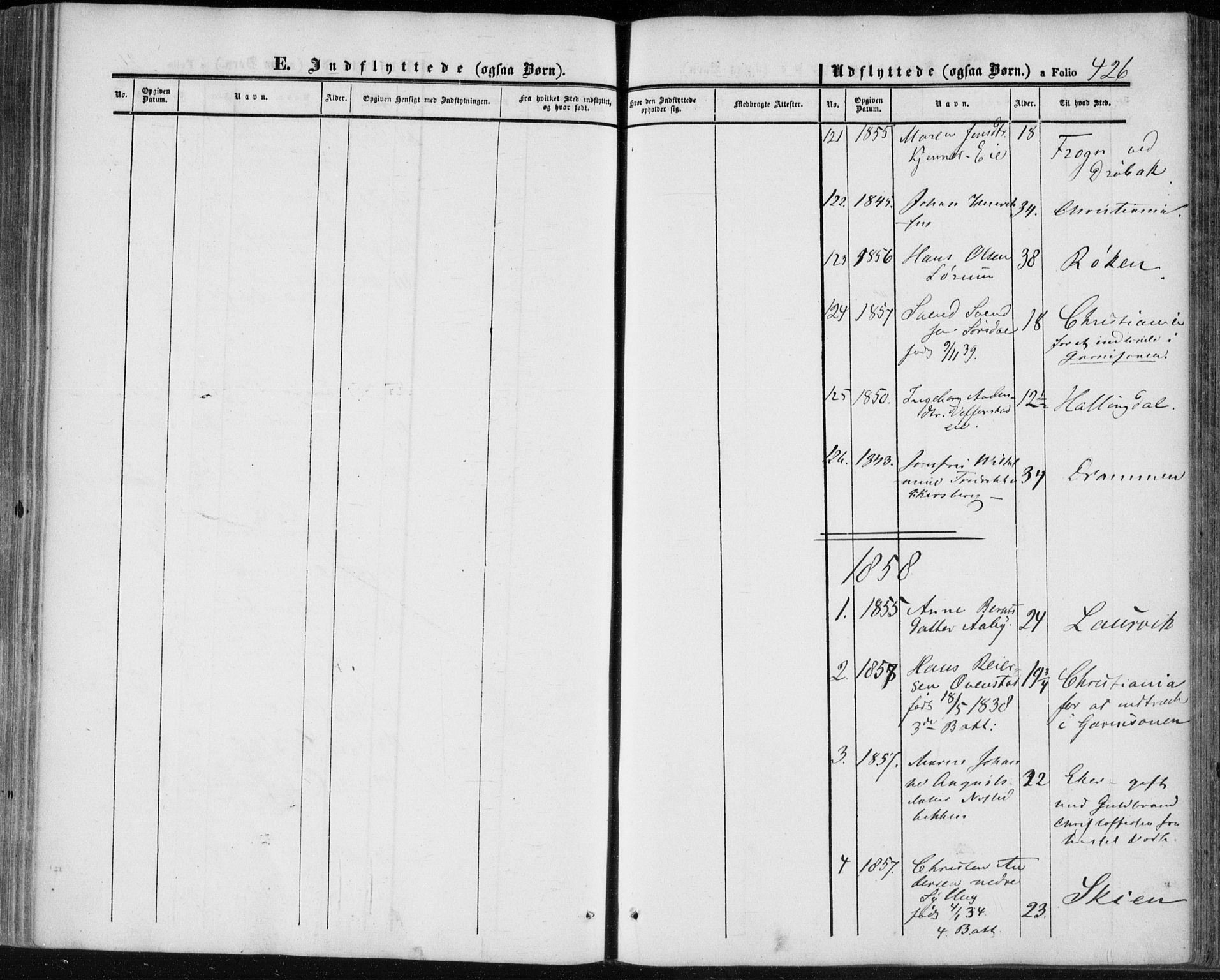 Lier kirkebøker, SAKO/A-230/F/Fa/L0012: Parish register (official) no. I 12, 1854-1864, p. 426