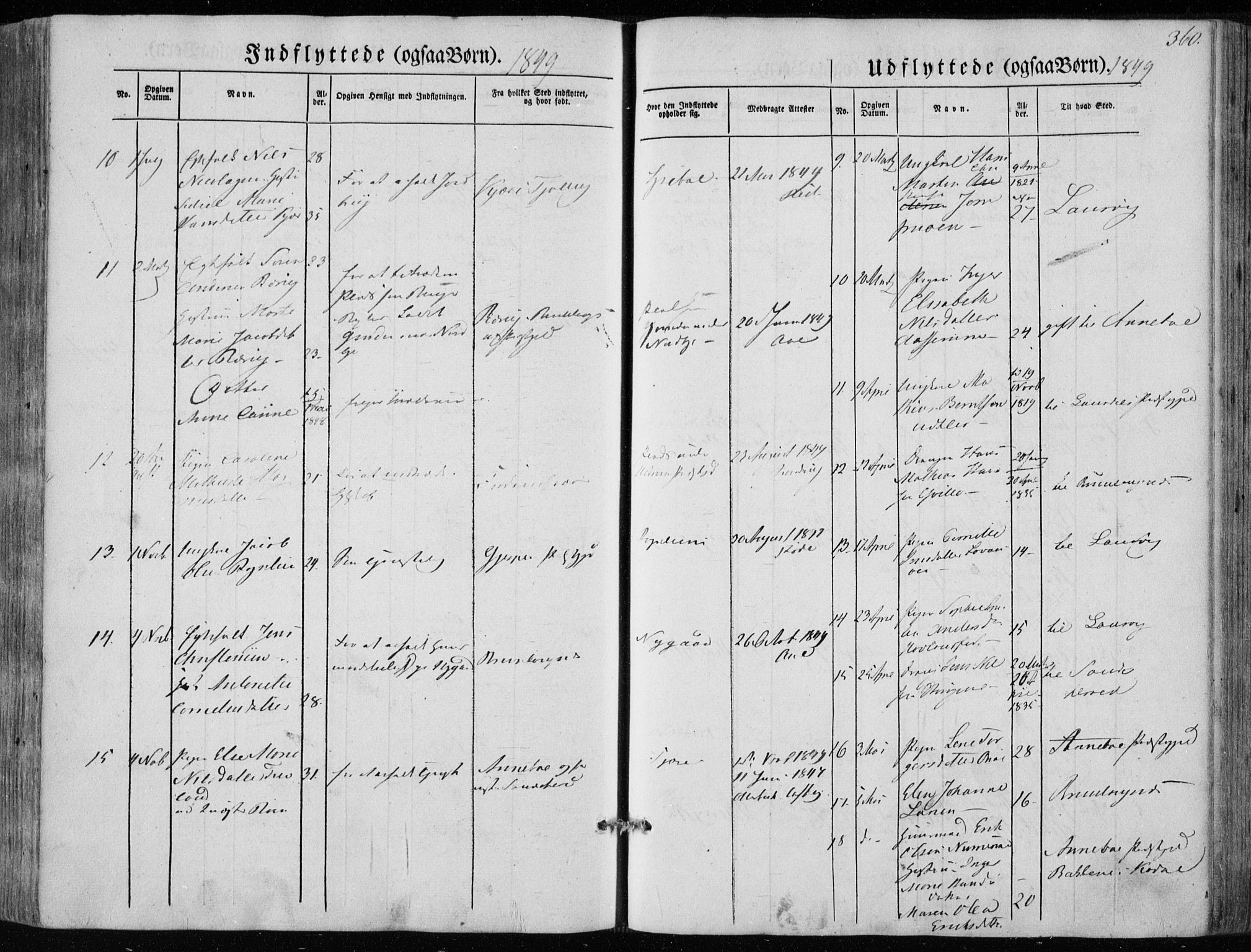 Hedrum kirkebøker, AV/SAKO-A-344/F/Fa/L0006: Parish register (official) no. I 6, 1849-1857, p. 360