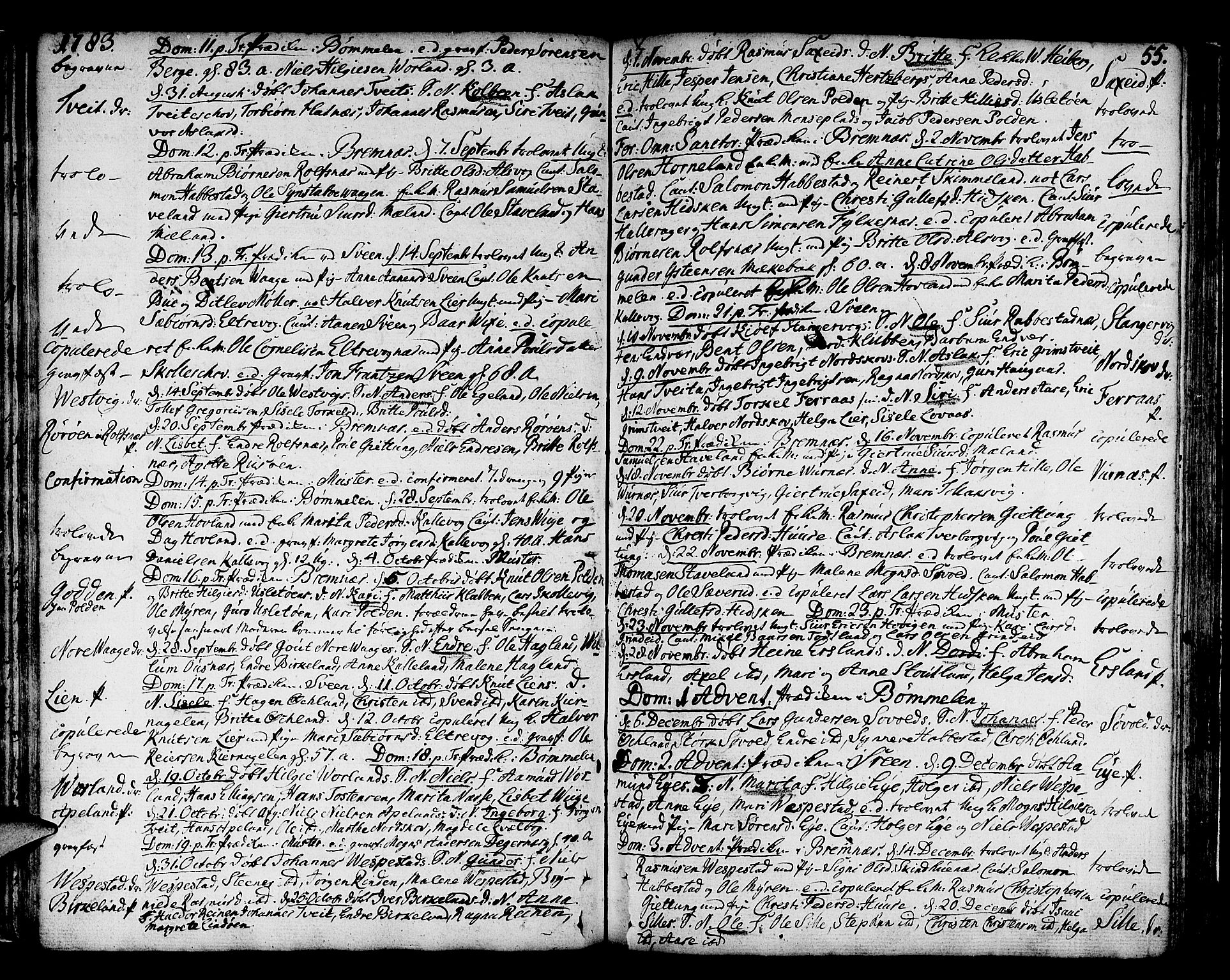 Finnås sokneprestembete, SAB/A-99925/H/Ha/Haa/Haaa/L0003: Parish register (official) no. A 3, 1765-1803, p. 55