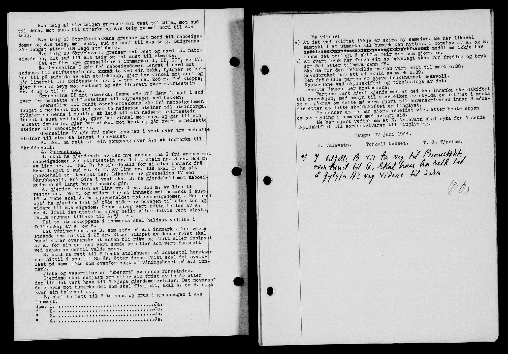 Flekkefjord sorenskriveri, SAK/1221-0001/G/Gb/Gba/L0059: Mortgage book no. A-7, 1944-1945, Diary no: : 494/1944