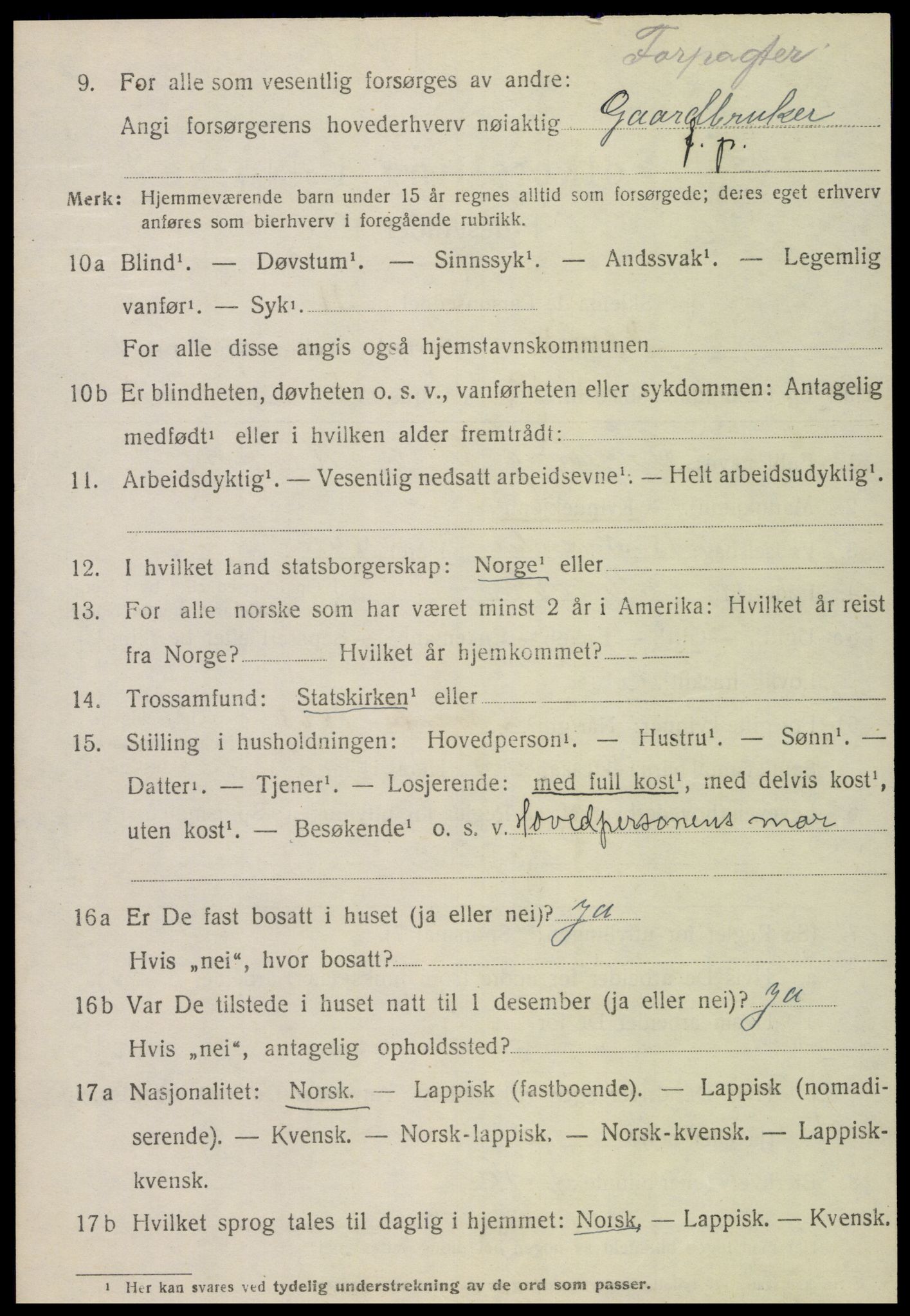 SAT, 1920 census for Mosvik, 1920, p. 561