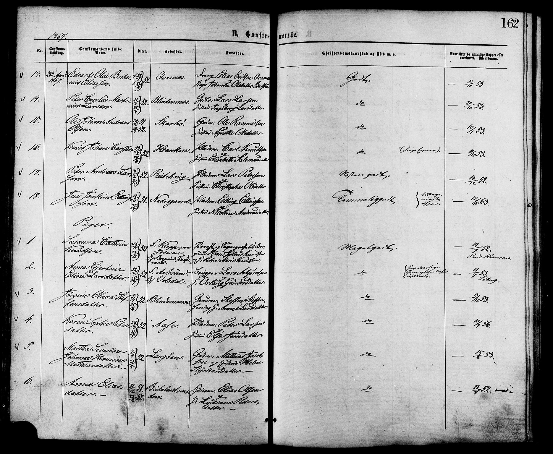 Ministerialprotokoller, klokkerbøker og fødselsregistre - Møre og Romsdal, AV/SAT-A-1454/528/L0399: Parish register (official) no. 528A10, 1864-1879, p. 162