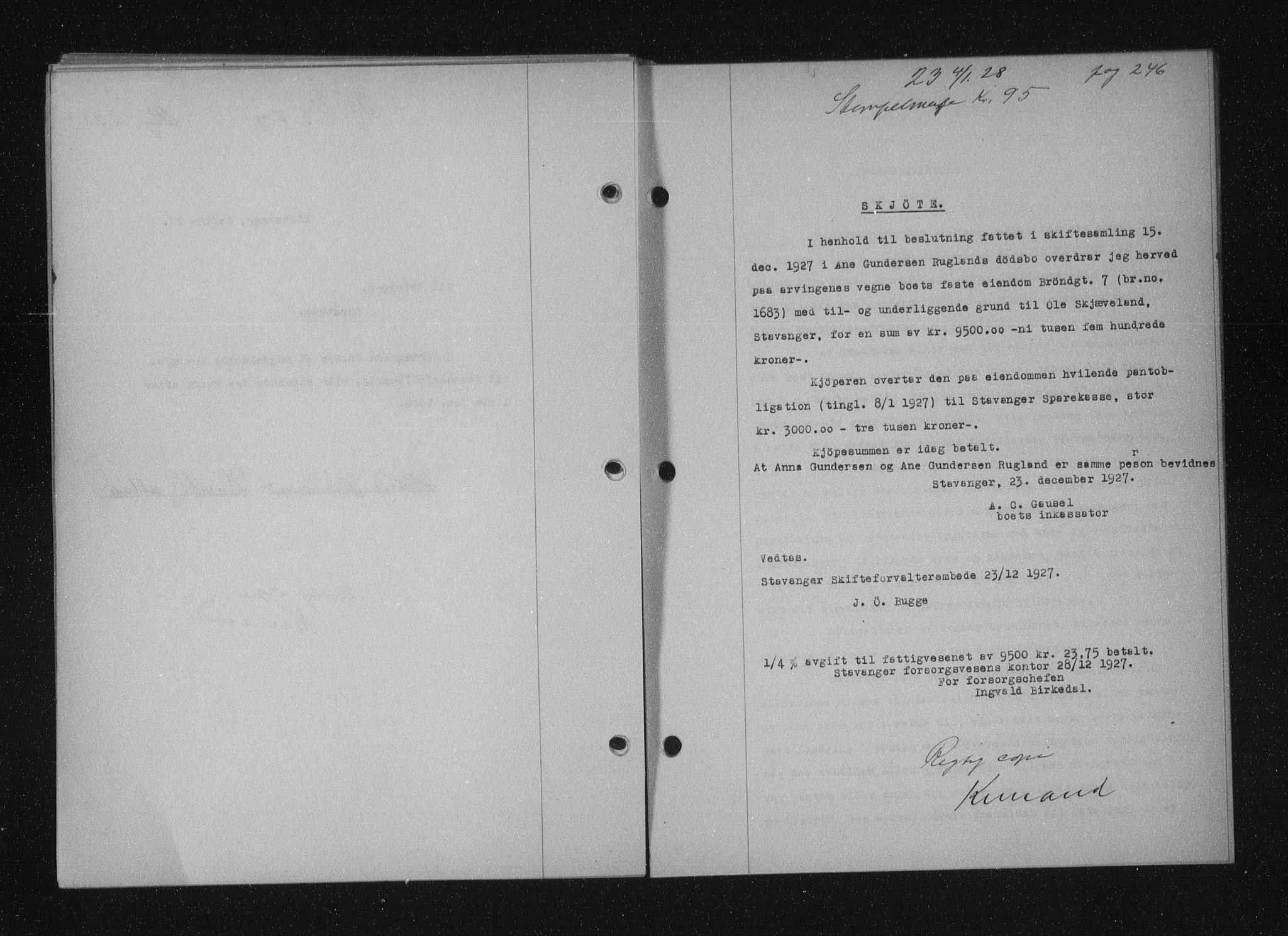 Stavanger byfogd, SAST/A-101408/001/4/41/410/410BB/L0053: Mortgage book no. 41, 1927-1928, Deed date: 04.01.1928