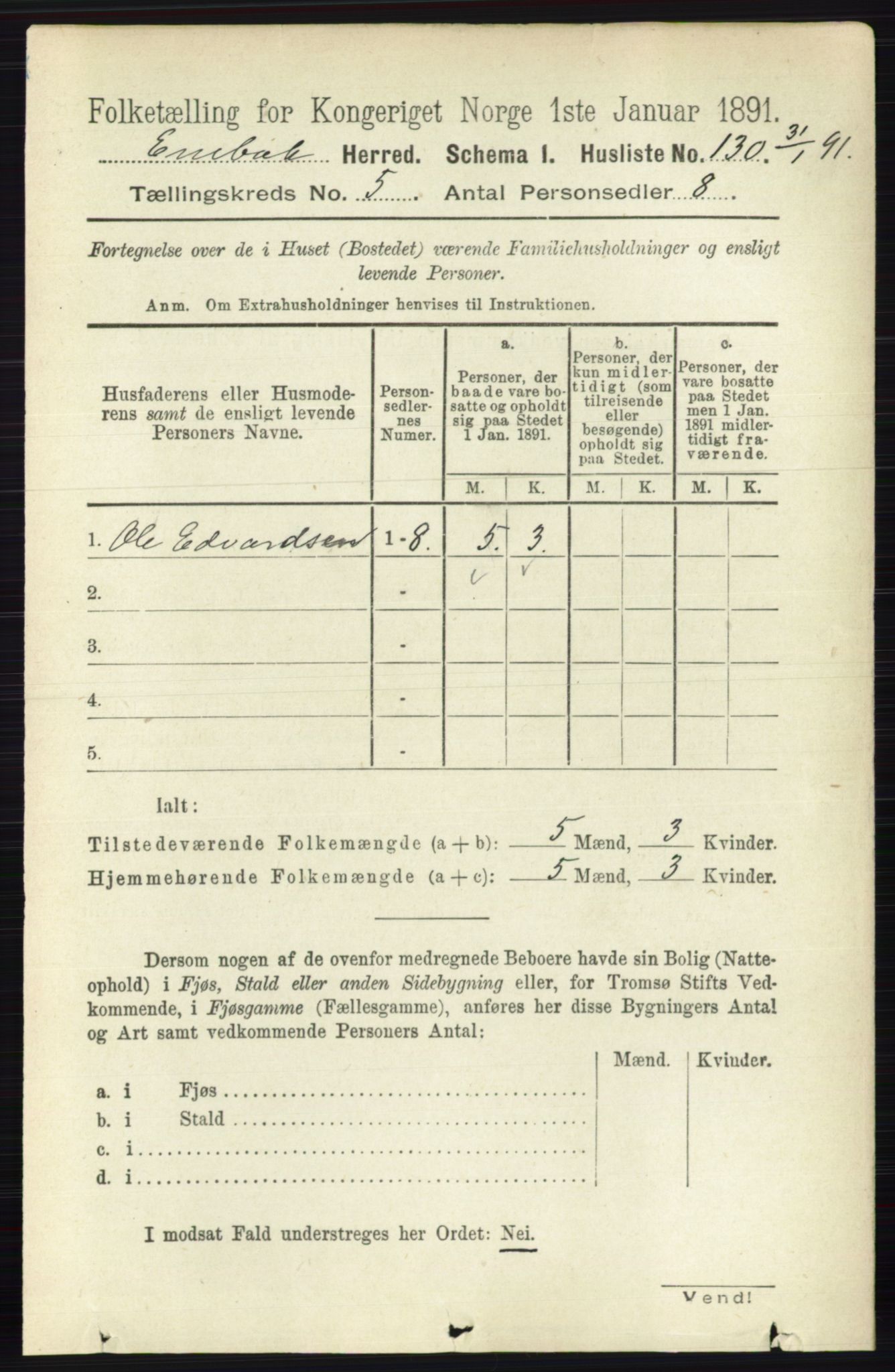 RA, 1891 census for 0229 Enebakk, 1891, p. 1972