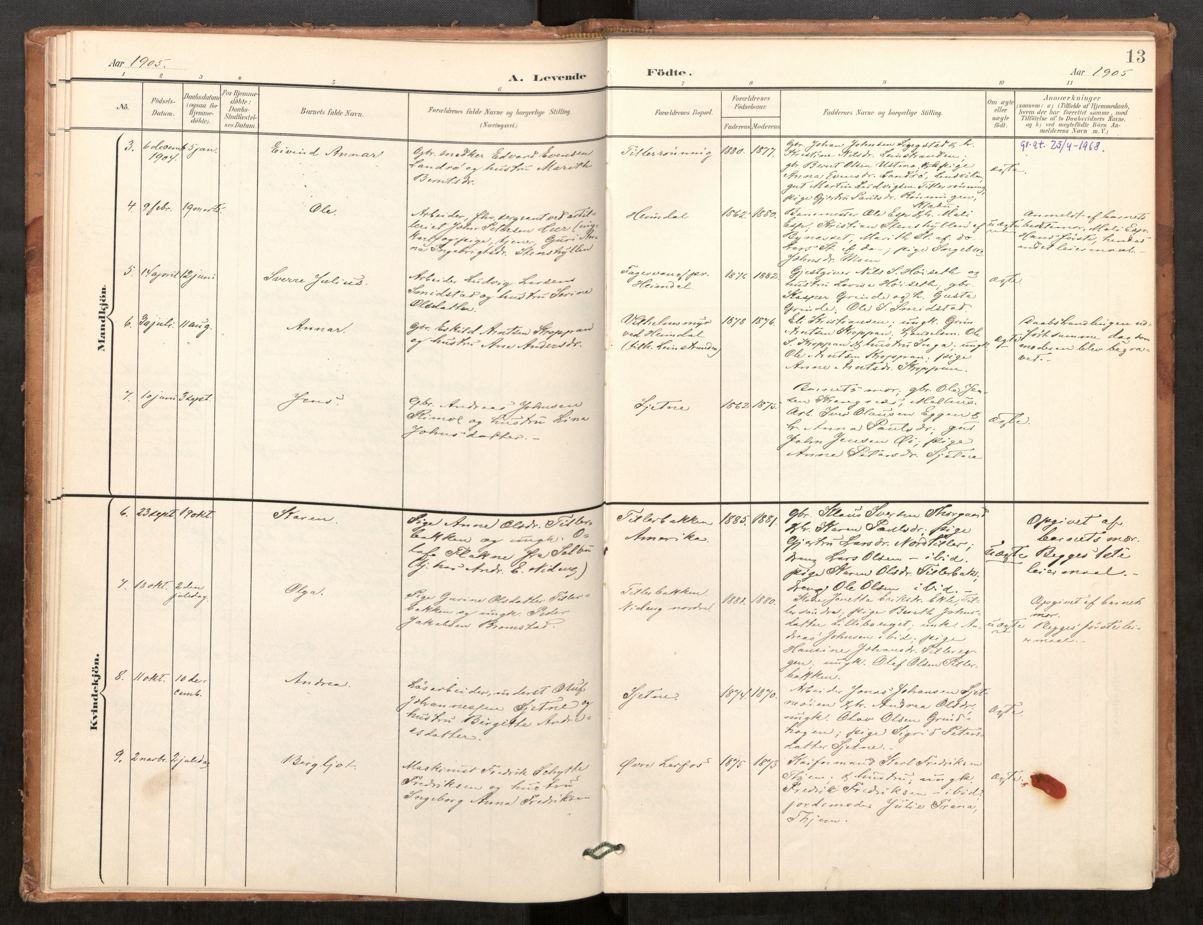 Klæbu sokneprestkontor, SAT/A-1112: Parish register (official) no. 2, 1900-1916, p. 13