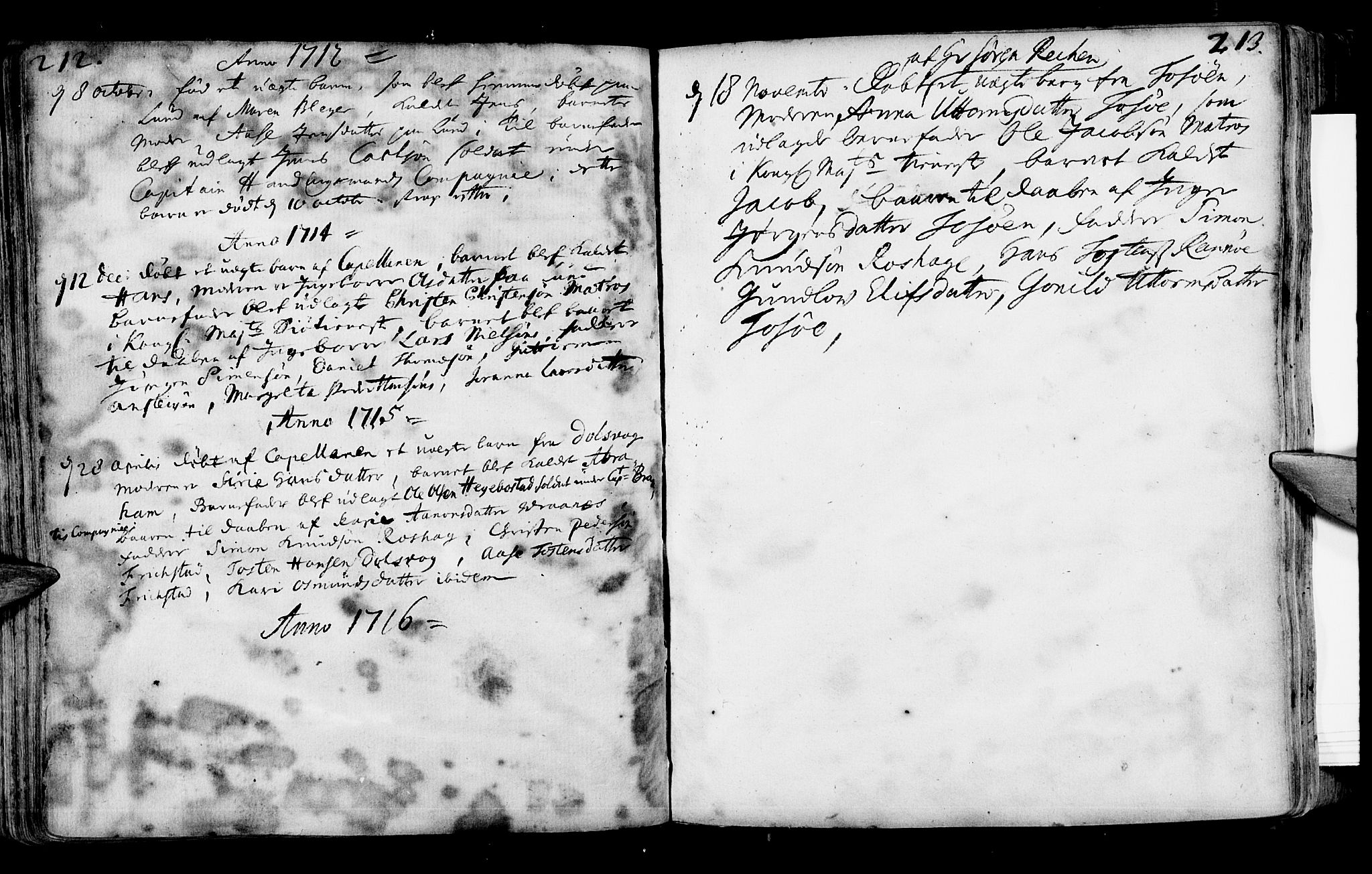 Oddernes sokneprestkontor, AV/SAK-1111-0033/F/Fa/Faa/L0001: Parish register (official) no. A 1, 1692-1718, p. 212-213