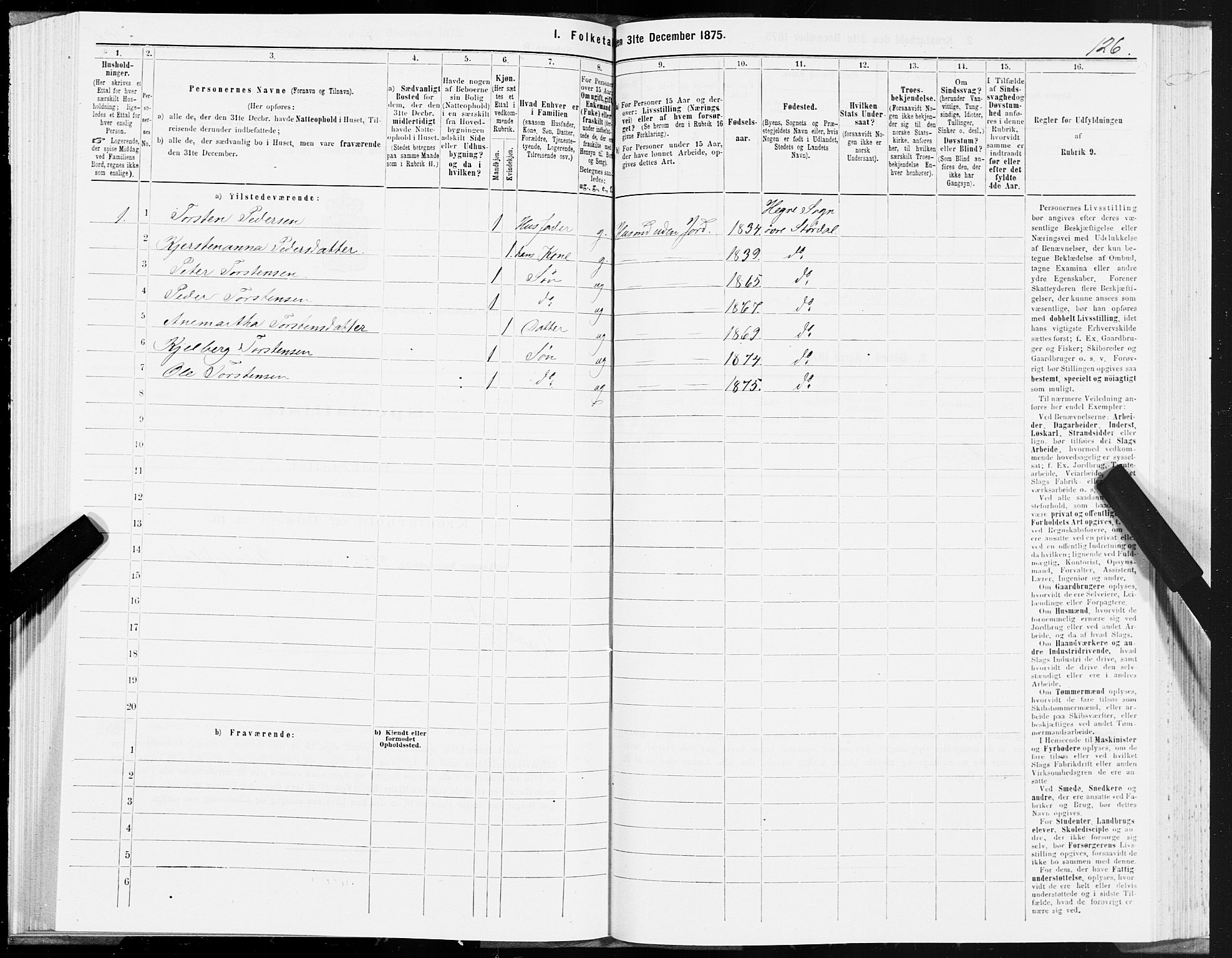 SAT, 1875 census for 1711P Øvre Stjørdal, 1875, p. 2126