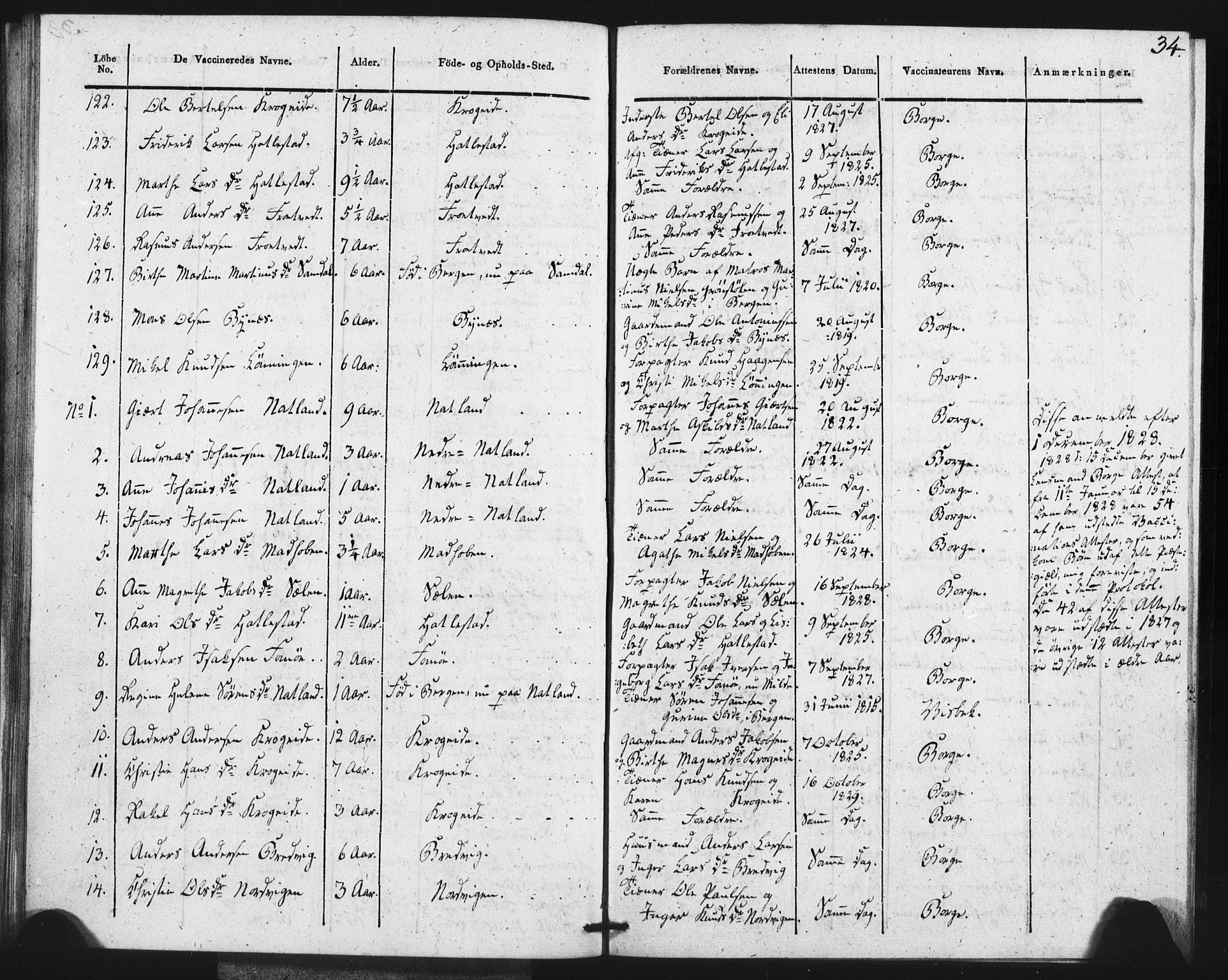 Fana Sokneprestembete, SAB/A-75101/H/Haa/Haaa/L0013: Parish register (official) no. A 13, 1819-1833, p. 34