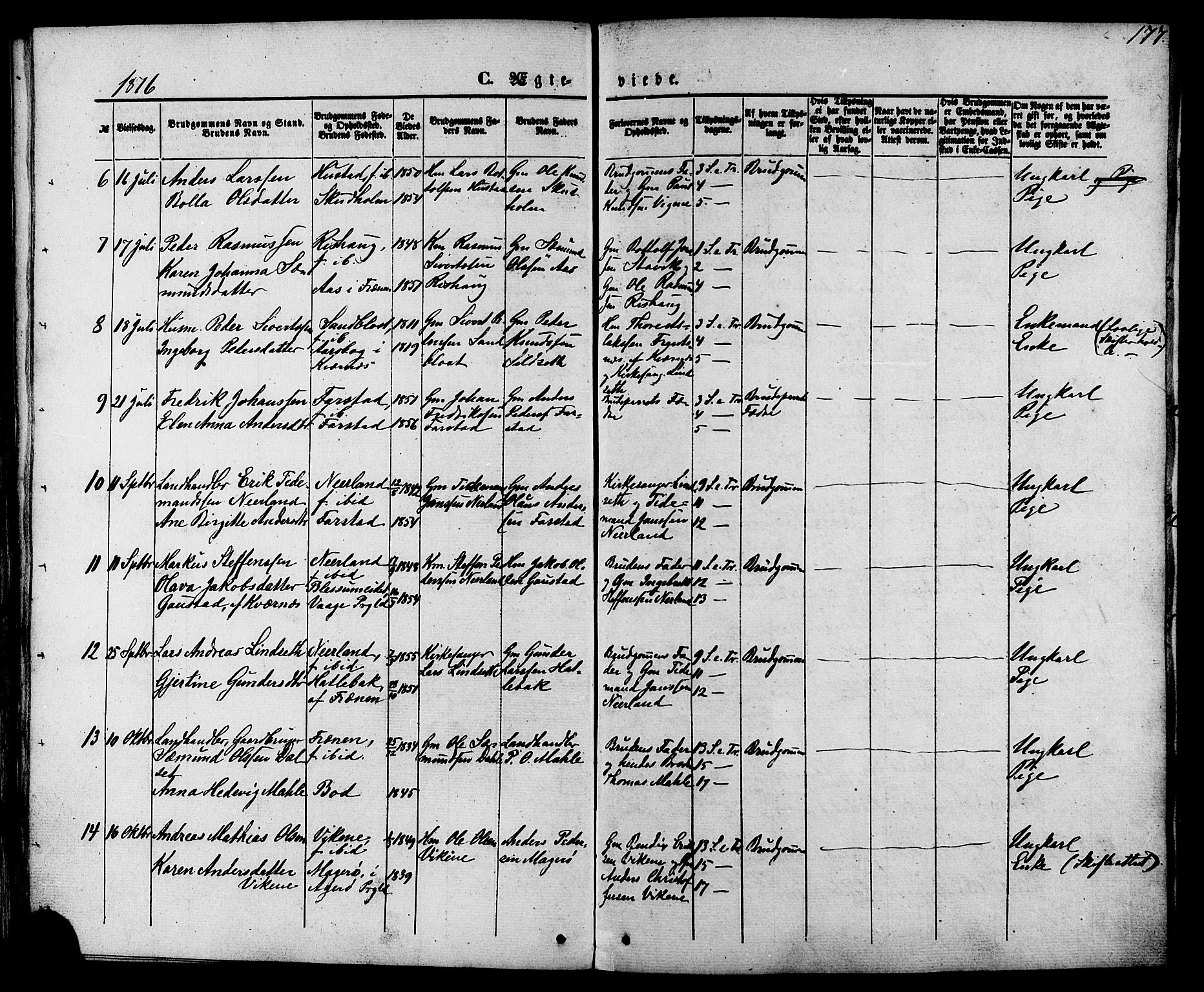 Ministerialprotokoller, klokkerbøker og fødselsregistre - Møre og Romsdal, SAT/A-1454/566/L0768: Parish register (official) no. 566A07, 1869-1881, p. 177