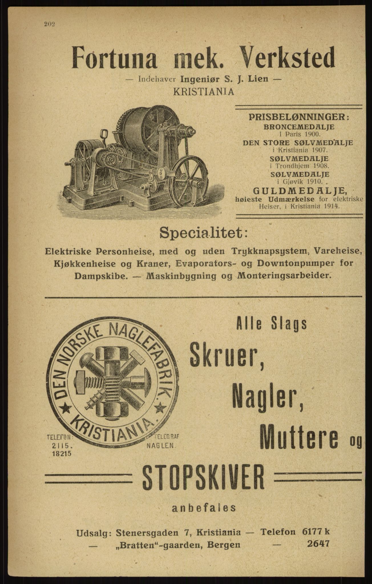 Kristiania/Oslo adressebok, PUBL/-, 1916, p. 202