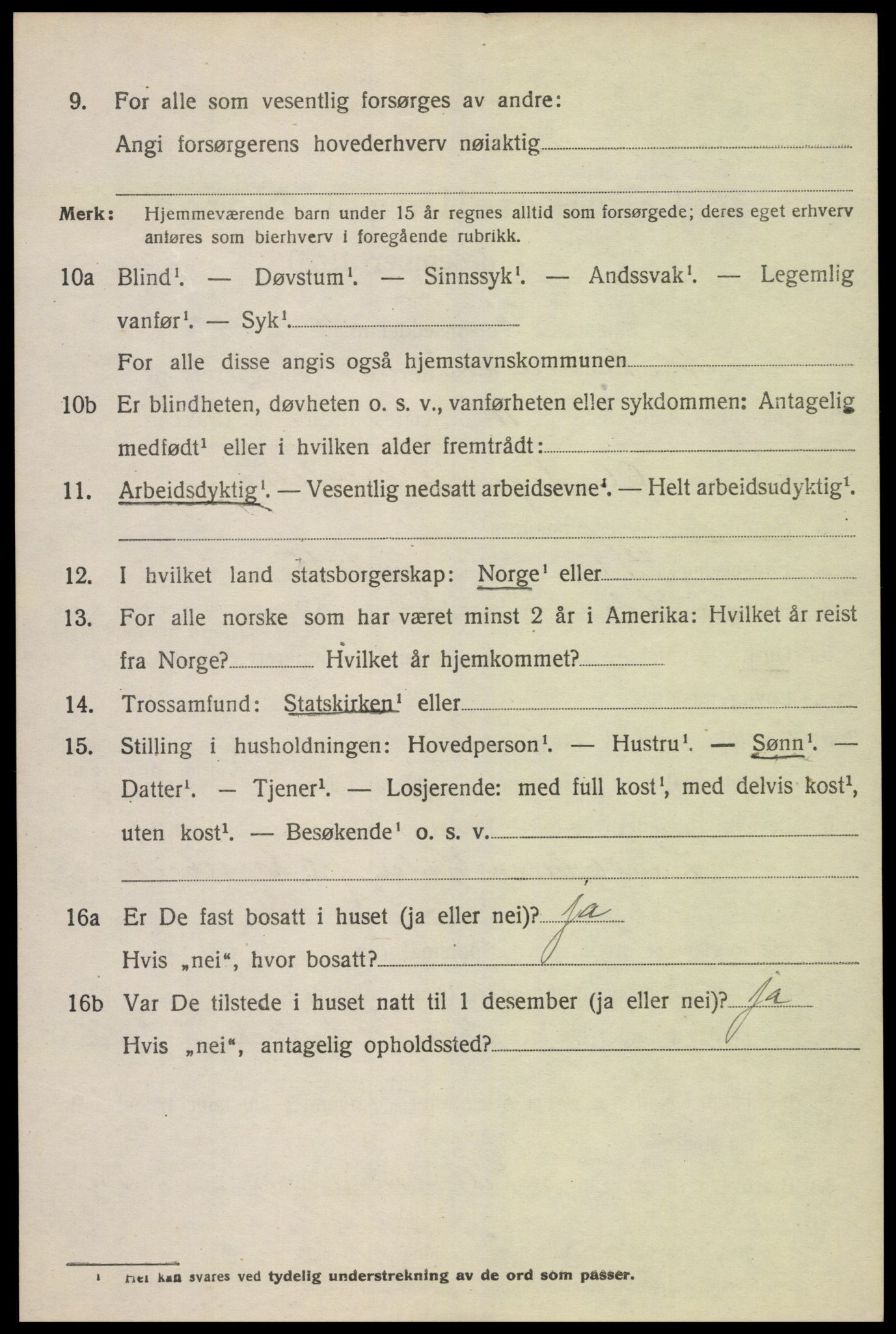 SAK, 1920 census for Sør-Audnedal, 1920, p. 1664