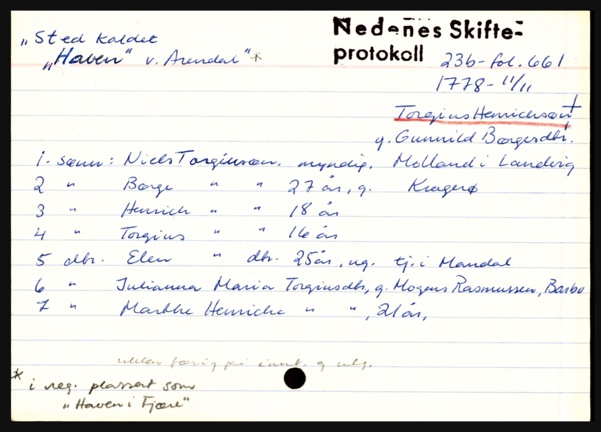 Nedenes sorenskriveri før 1824, AV/SAK-1221-0007/H, p. 11497