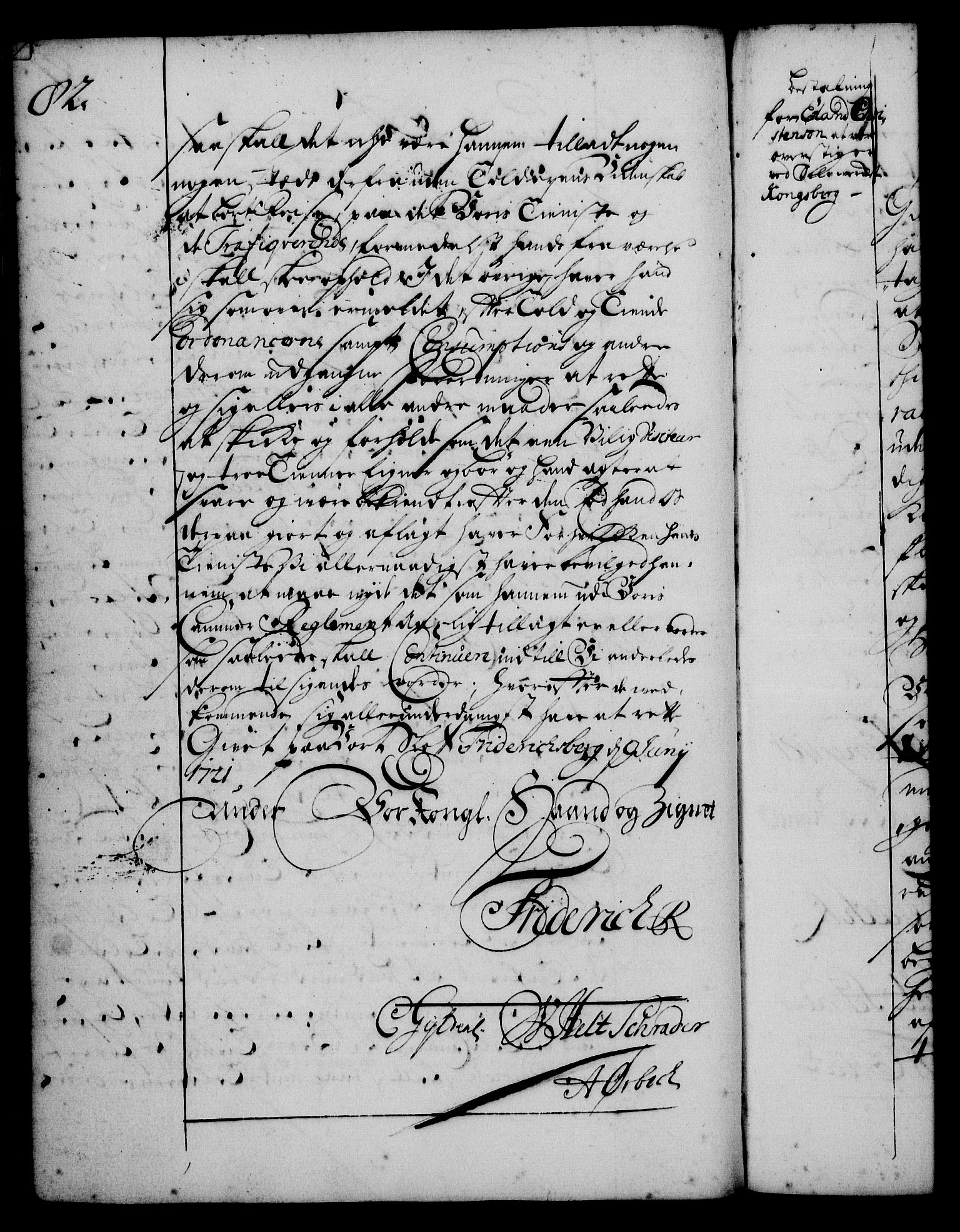 Rentekammeret, Kammerkanselliet, RA/EA-3111/G/Gg/Gge/L0001: Norsk bestallingsprotokoll med register (merket RK 53.25), 1720-1730, p. 82