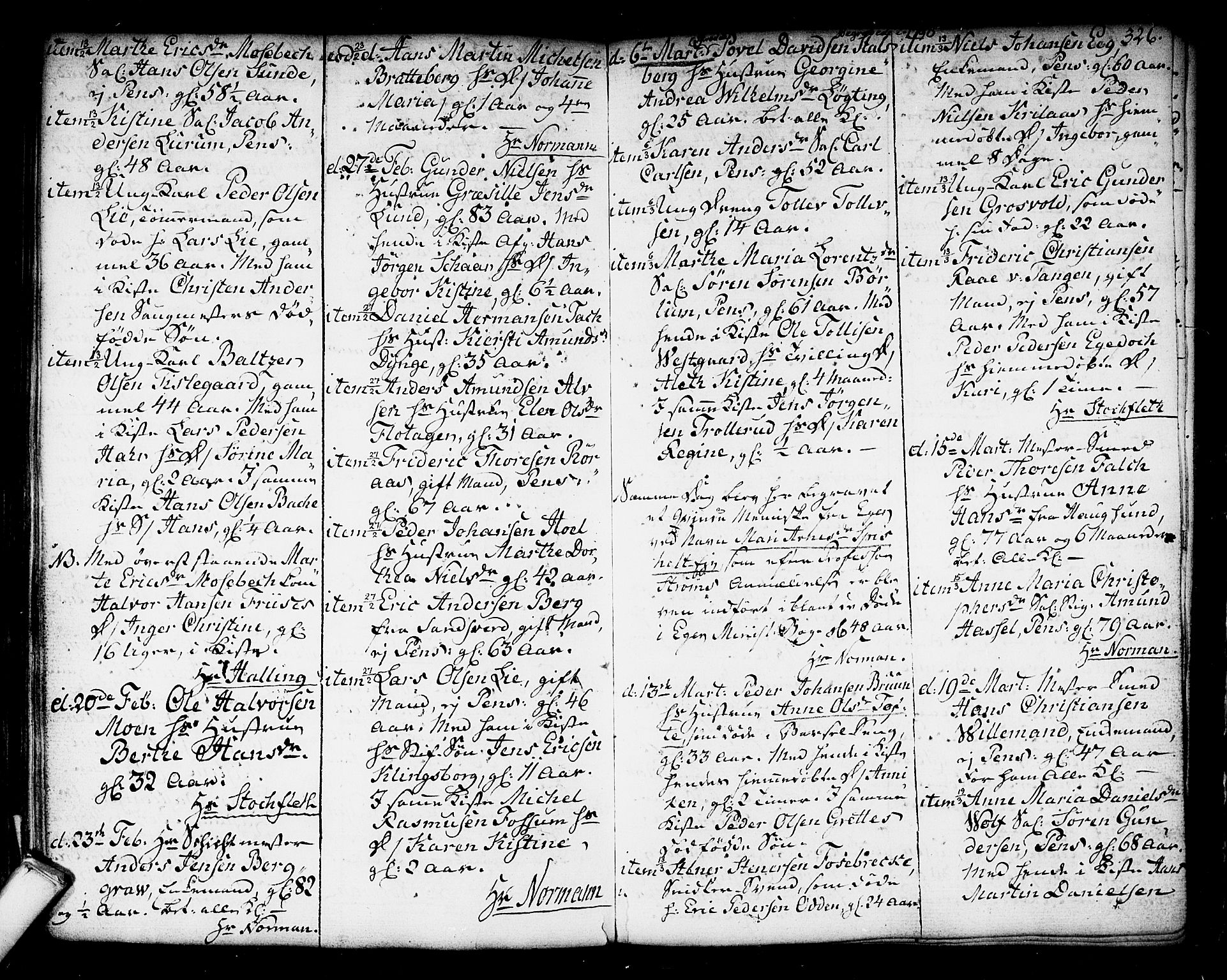 Kongsberg kirkebøker, SAKO/A-22/F/Fa/L0006: Parish register (official) no. I 6, 1783-1797, p. 326