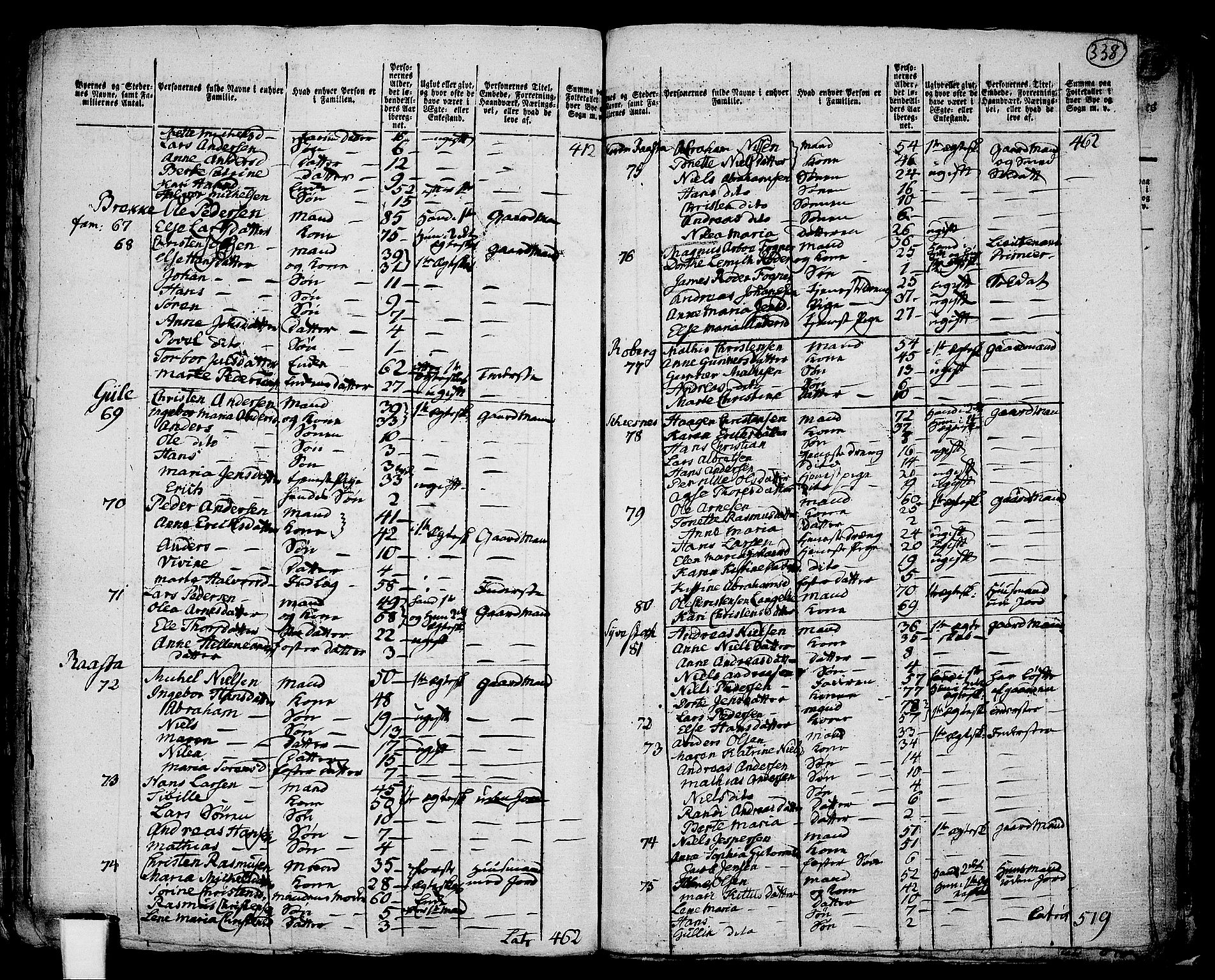 RA, 1801 census for 0720P Stokke, 1801, p. 337b-338a