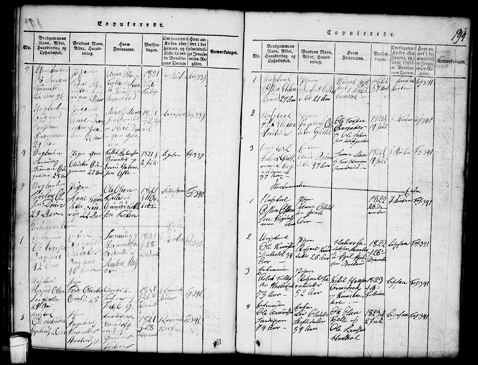 Lårdal kirkebøker, AV/SAKO-A-284/G/Gc/L0001: Parish register (copy) no. III 1, 1815-1854, p. 194